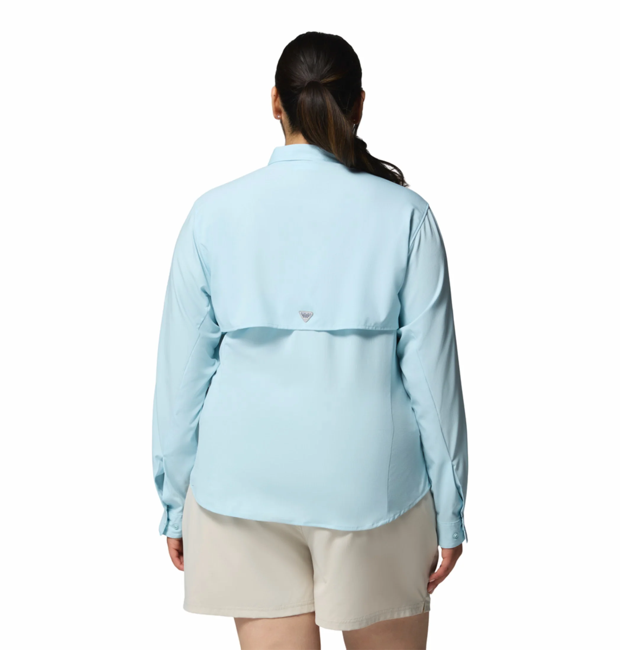 Columbia Women Blue Omni-Shade Tamiami II Long Sleeve Shirt - Image 2