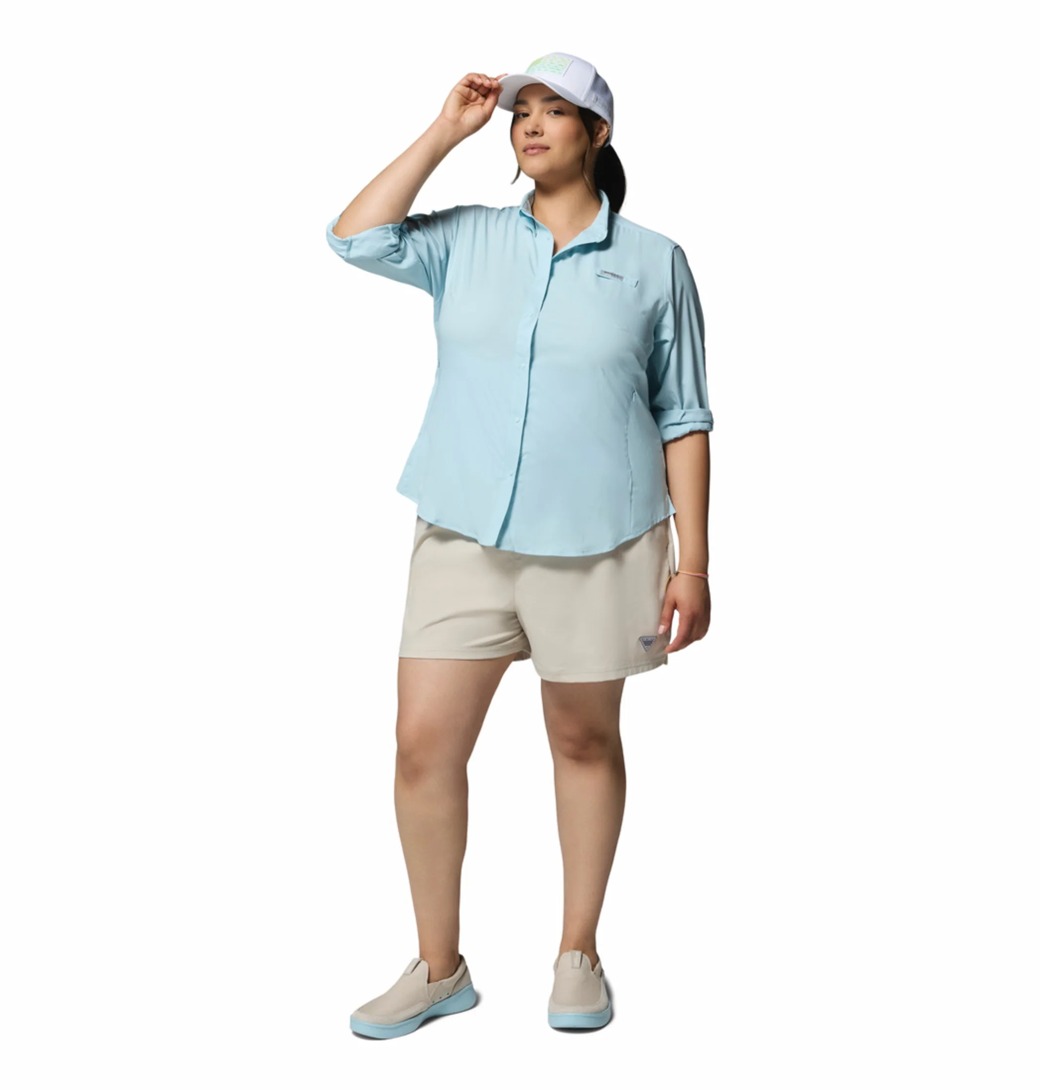 Columbia Women Blue Omni-Shade Tamiami II Long Sleeve Shirt - Image 5