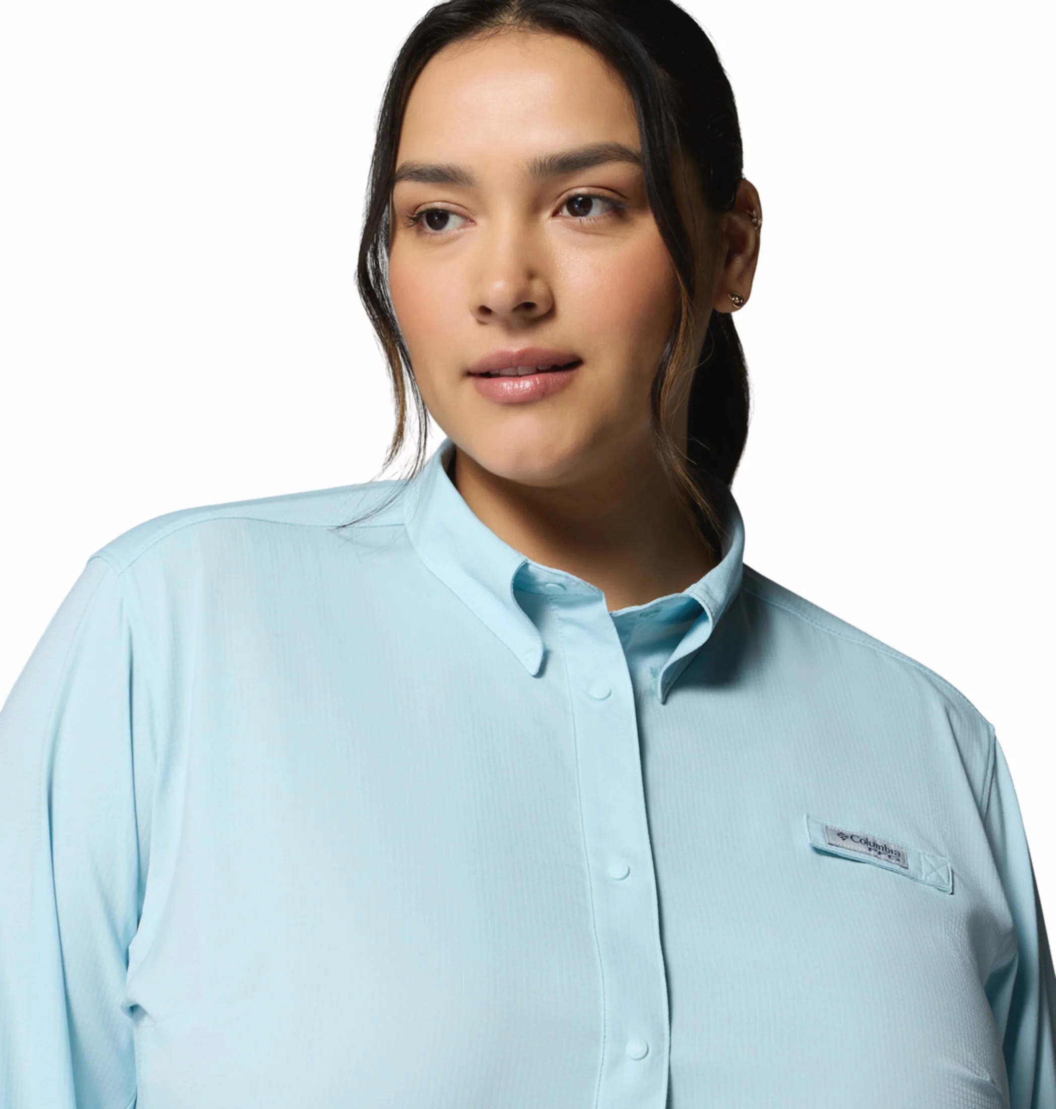 Columbia Women Blue Omni-Shade Tamiami II Long Sleeve Shirt - Image 7