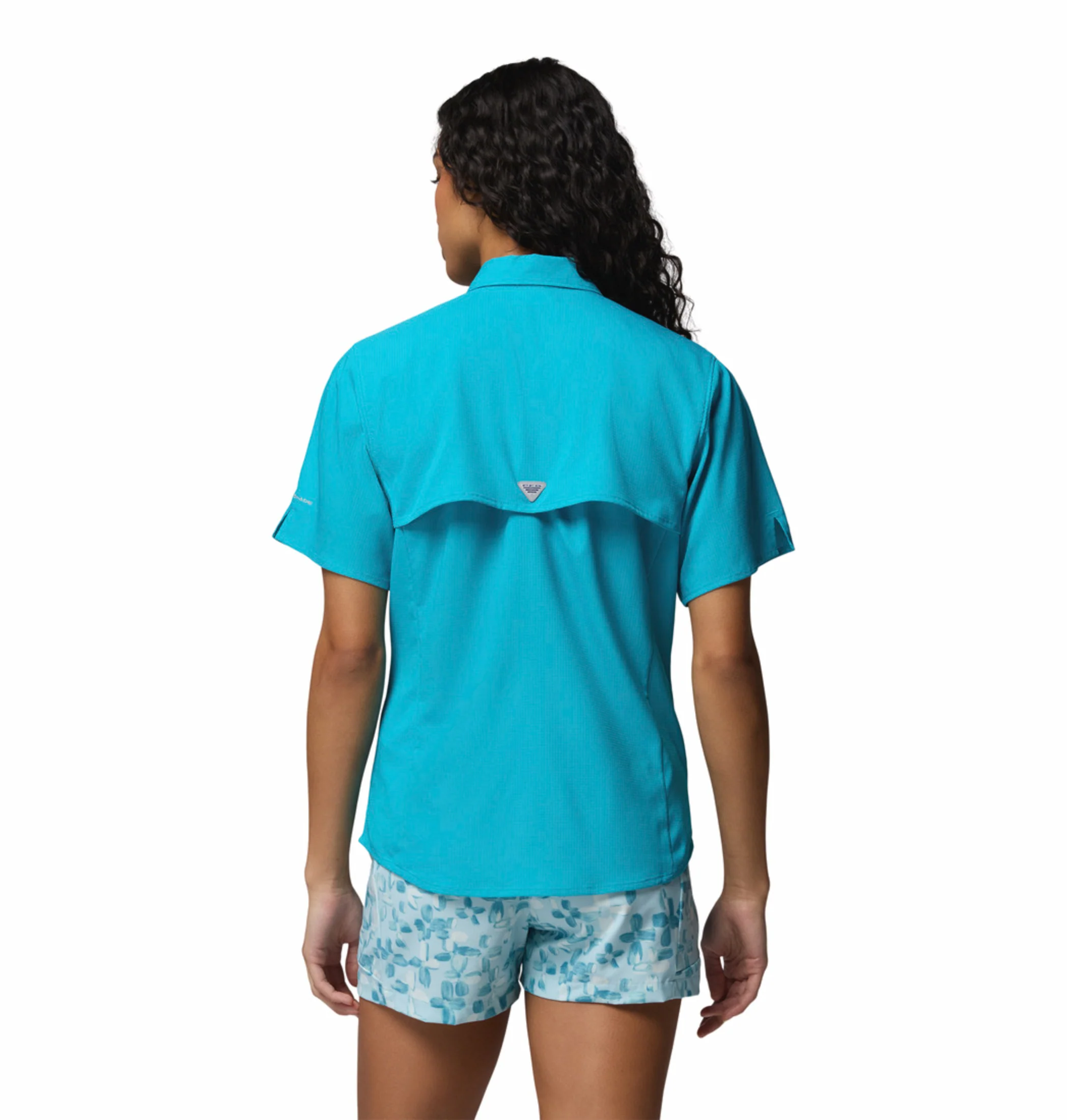 Columbia Women Blue Omni-Shade Tamiami II Short Sleeve Shirt - Image 2