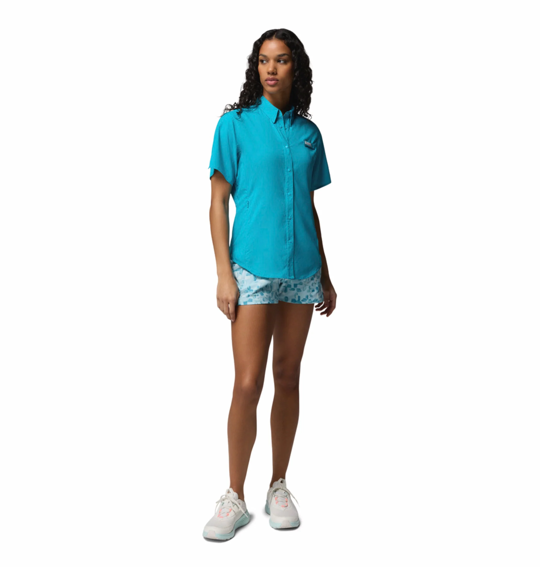 Columbia Women Blue Omni-Shade Tamiami II Short Sleeve Shirt - Image 5