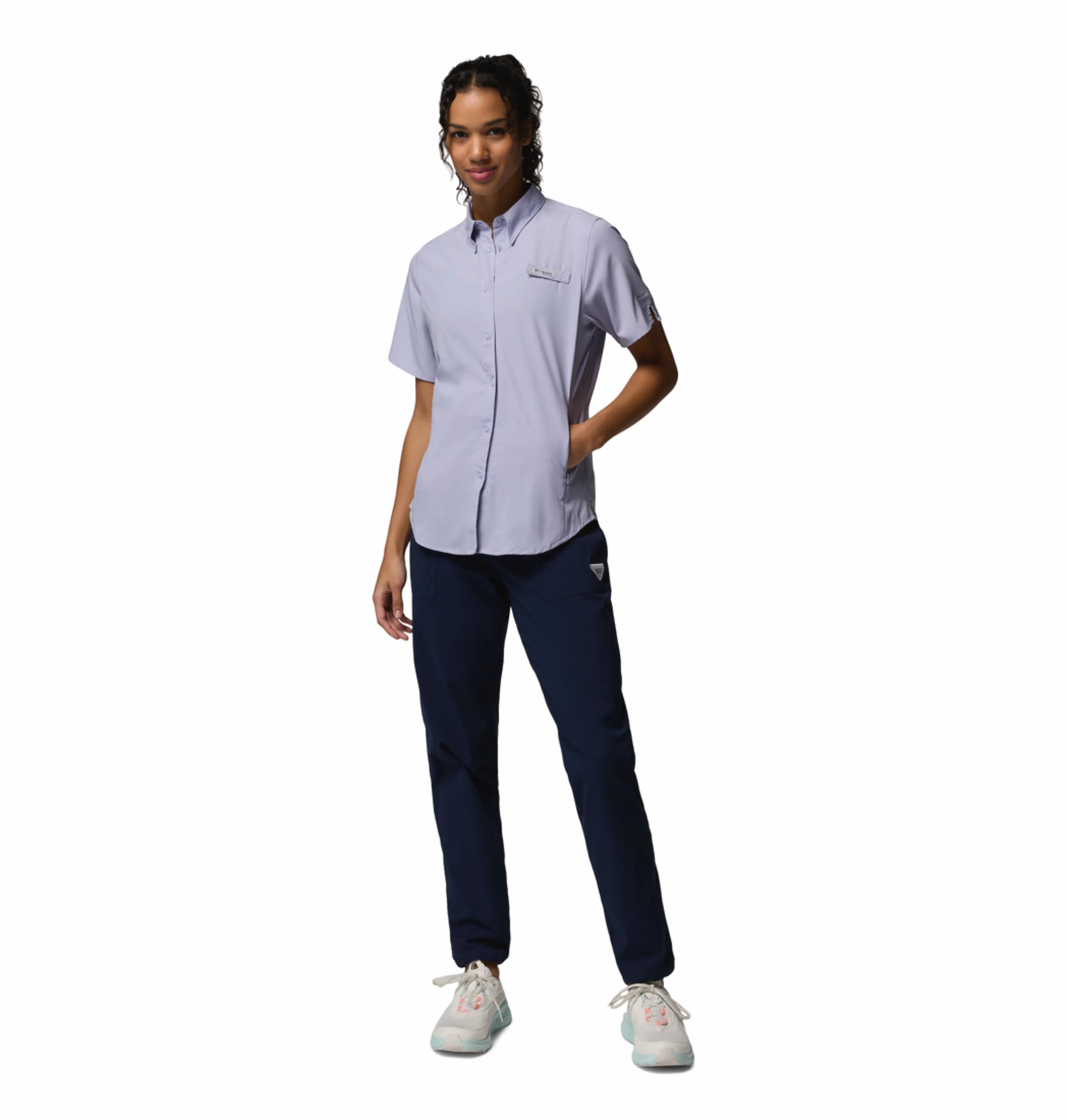 Columbia Women Blue Omni-Shade Tamiami II Short Sleeve Shirt - Image 5