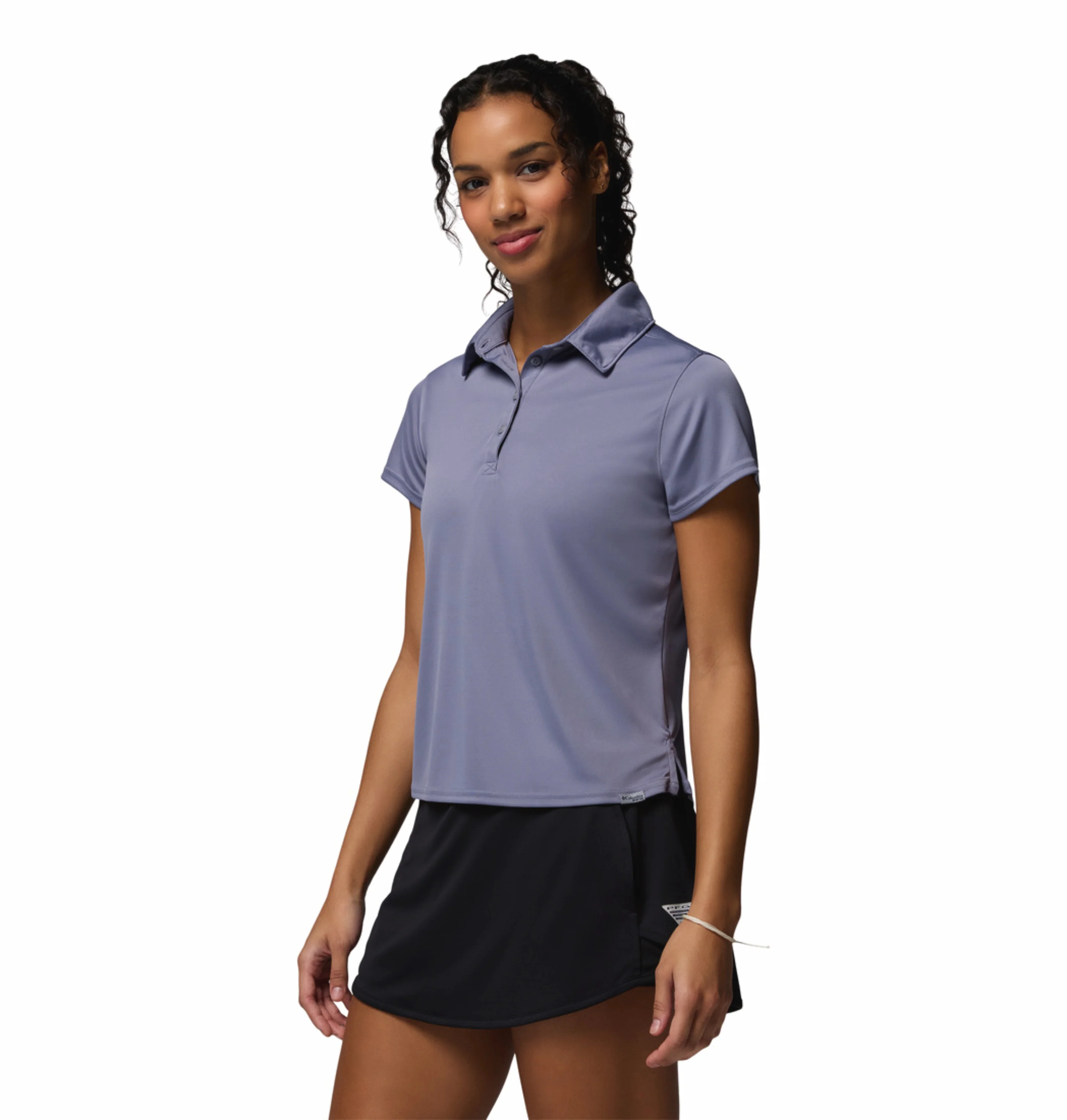 Columbia Women Blue Omni-Shade Tidal Polo Tshirt - Image 3