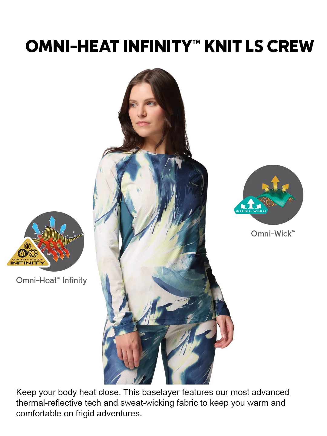 Columbia Women Blue OmniHeat Infinity Crew Thermal Top - Image 2