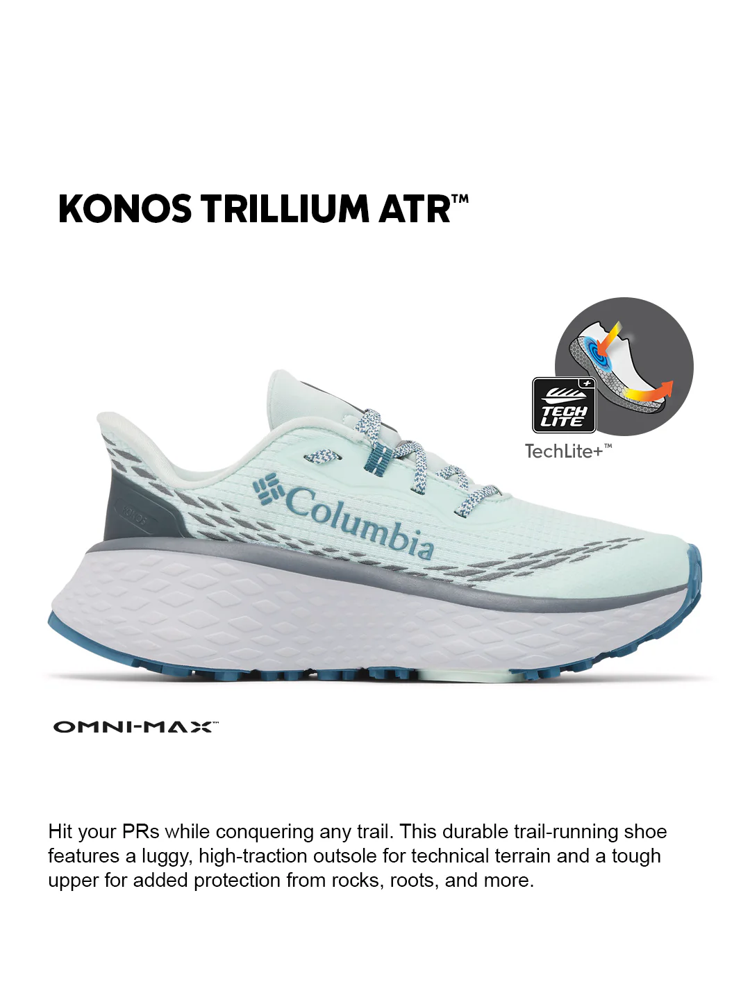Columbia Women Blue OmniMax Konos Trillium ATR Trail Running Shoes - Image 2