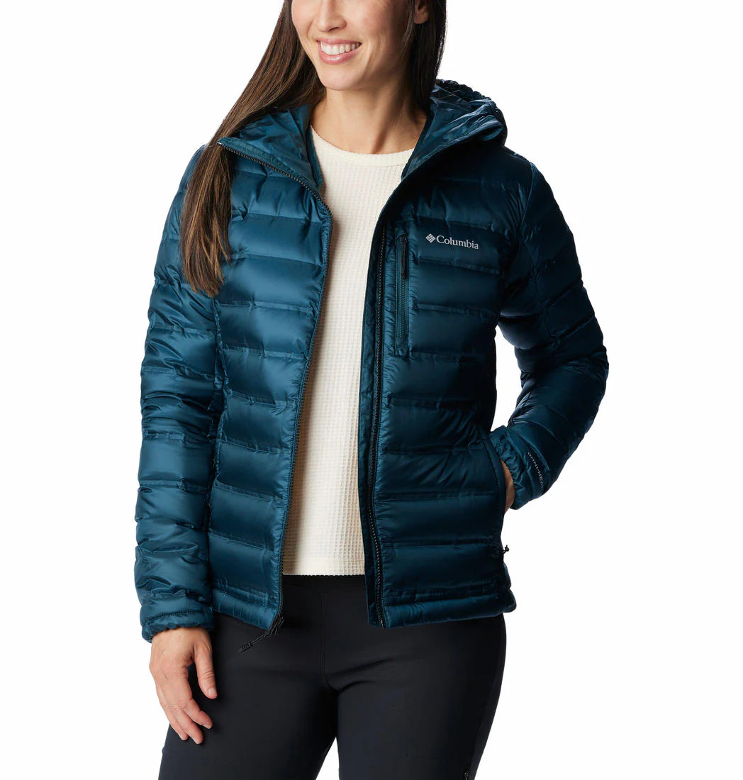 Columbia Women Blue Pebble Peak Down Hooded Jacket - Image 4