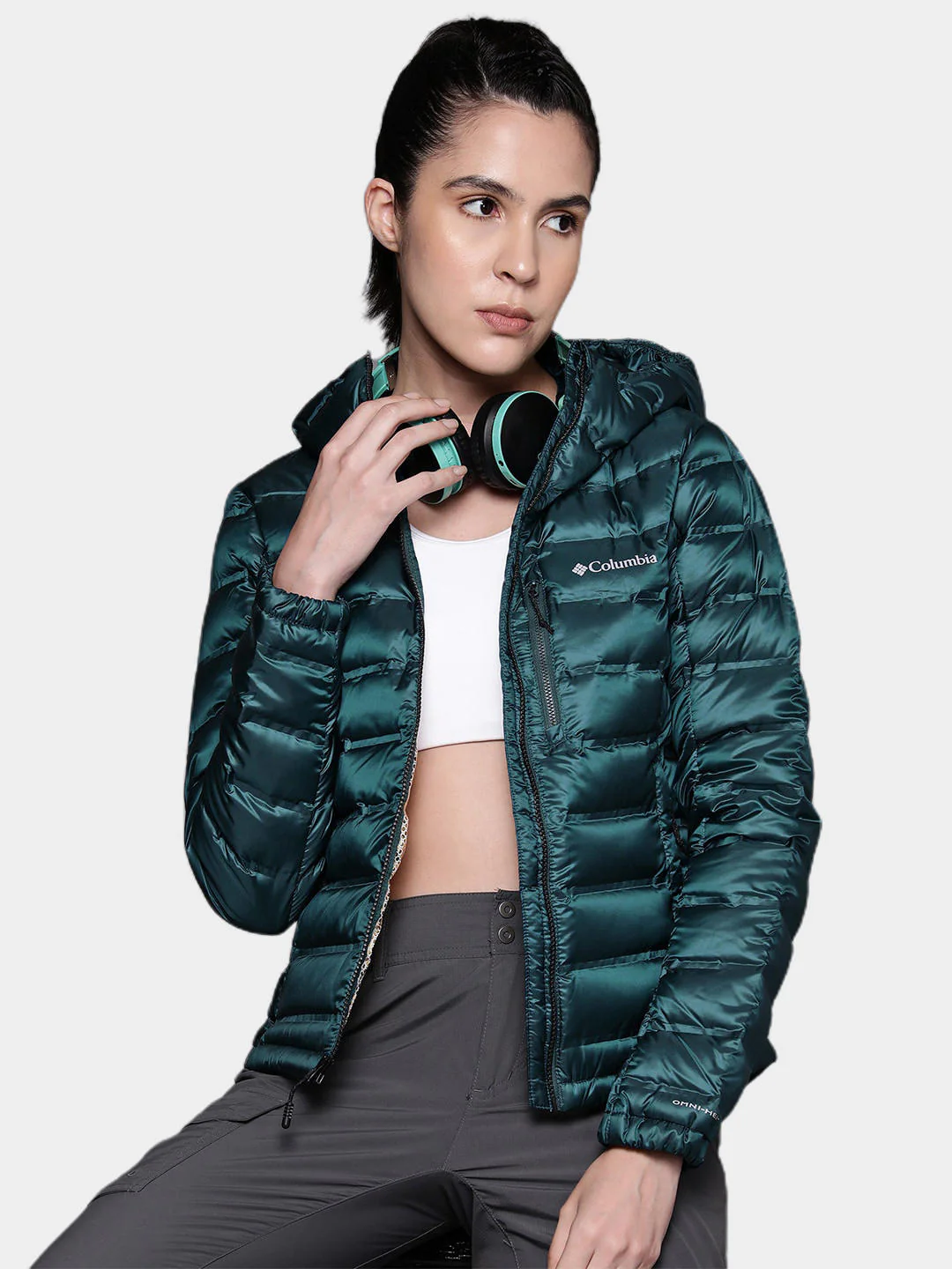 Columbia Women Blue Pebble Peak Down Hooded Jacket - Image 9