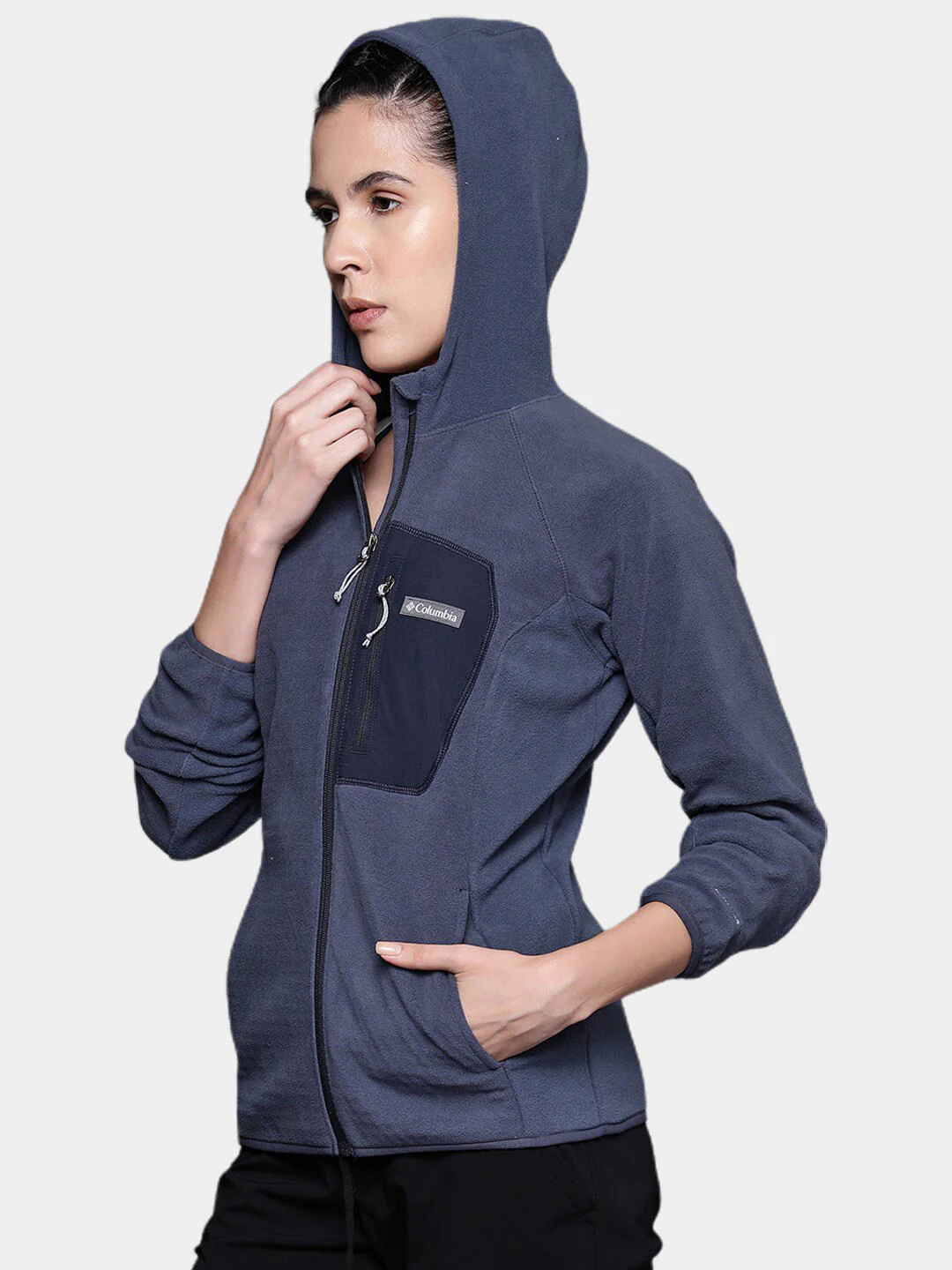 Columbia Women Navy Blue W Outdoor Tracks Hooded FZ - Image 11
