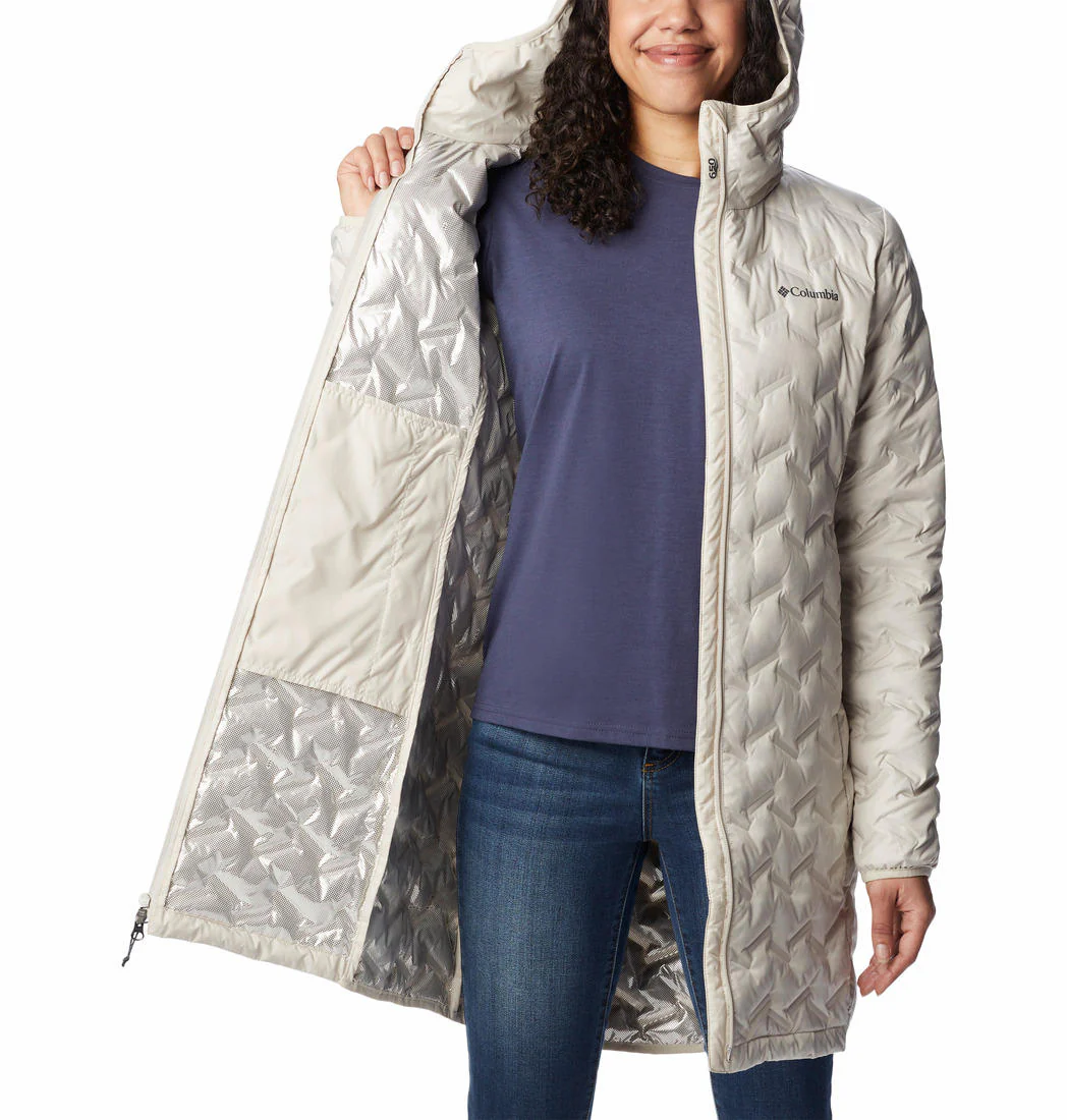 Columbia Women Brown Delta Ridge Long Down Jacket - Image 3