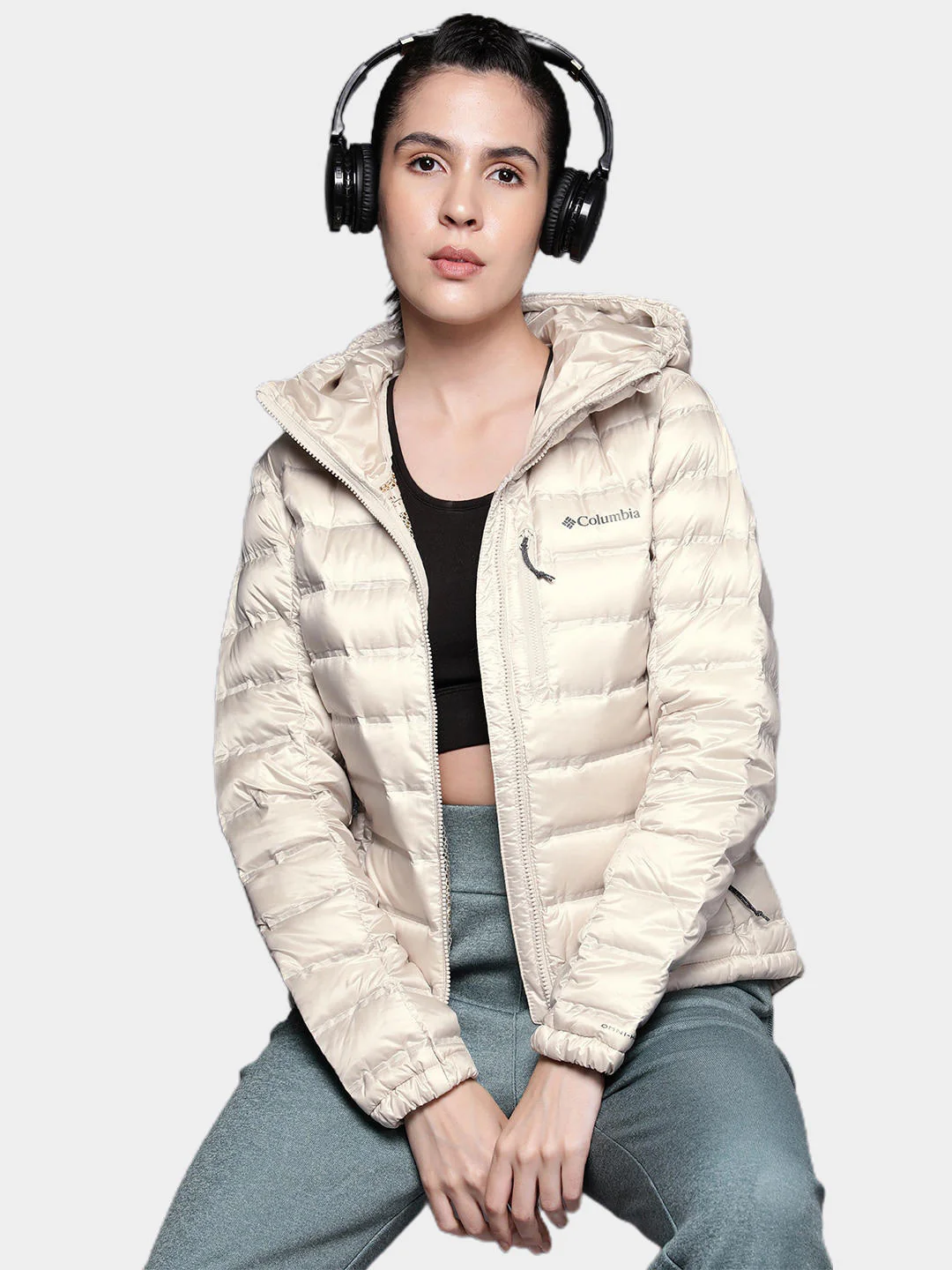 Columbia Women Brown Pebble Peak Down Hooded Jacket - Image 9