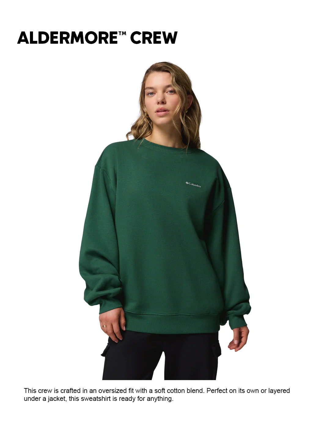 Columbia Women Green Aldermore Crew Sweatshirt - Image 2