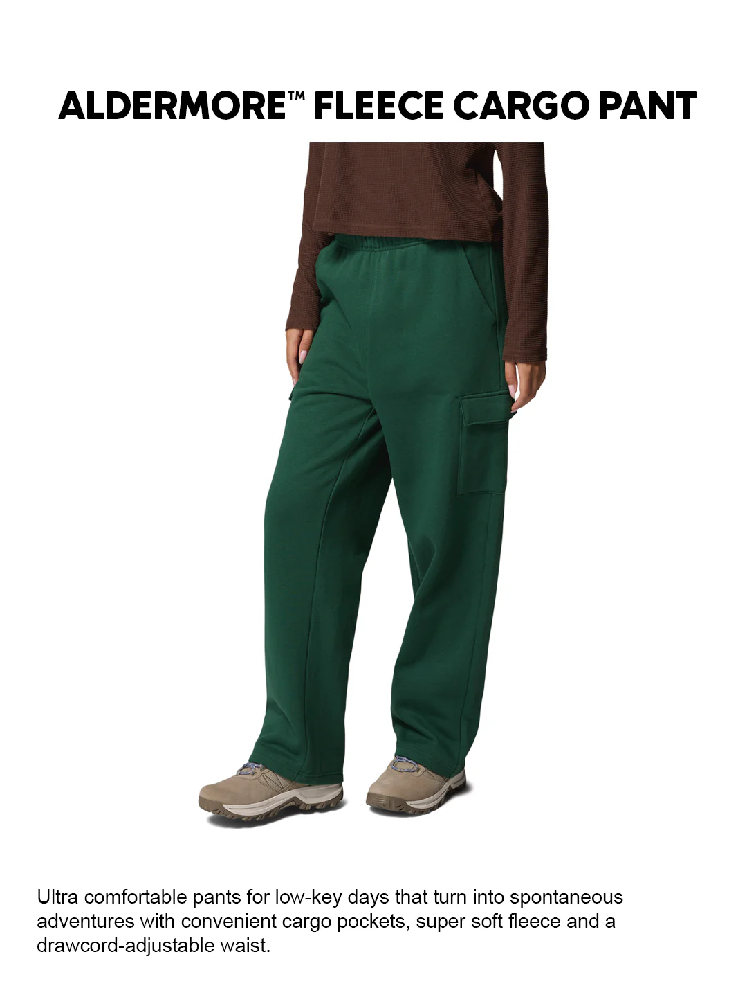 Columbia Women Green Aldermore Fleece Cargo Pant - Image 2