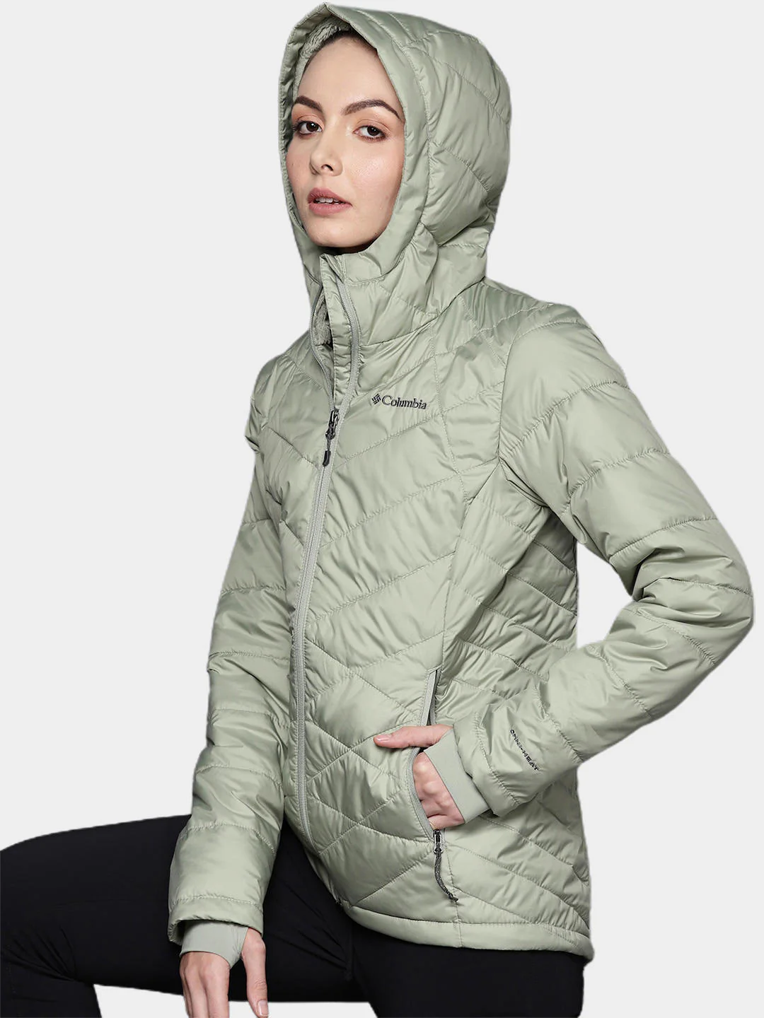 Columbia Women Green Heavenly Hooded Jacket - Image 10