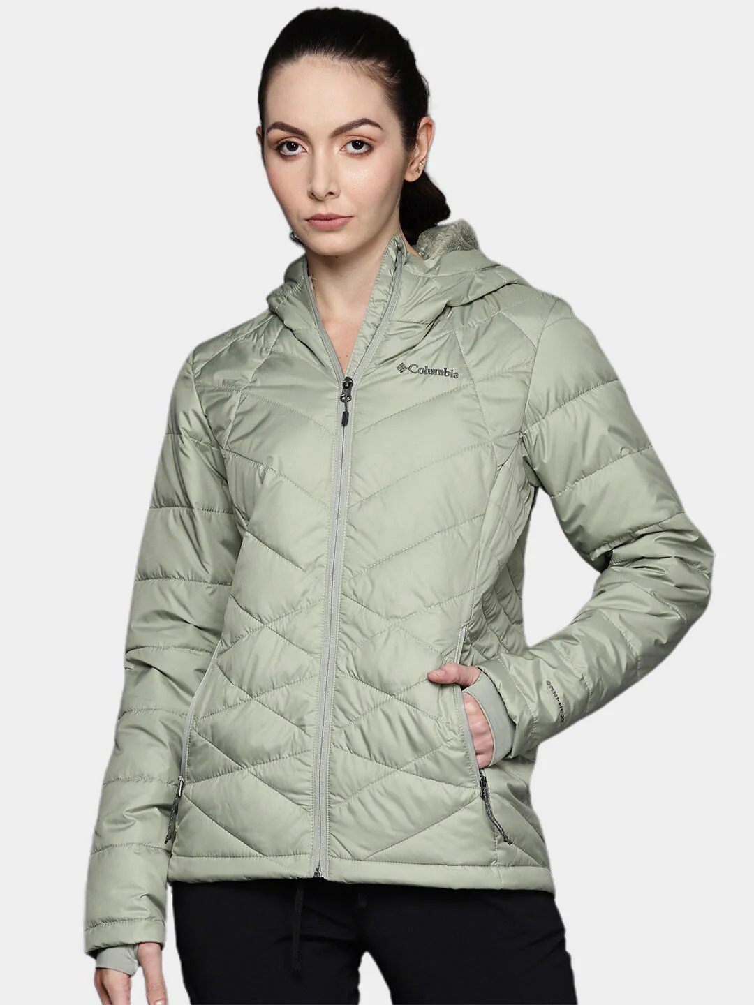 Columbia Women Green Heavenly Hooded Jacket - Image 11