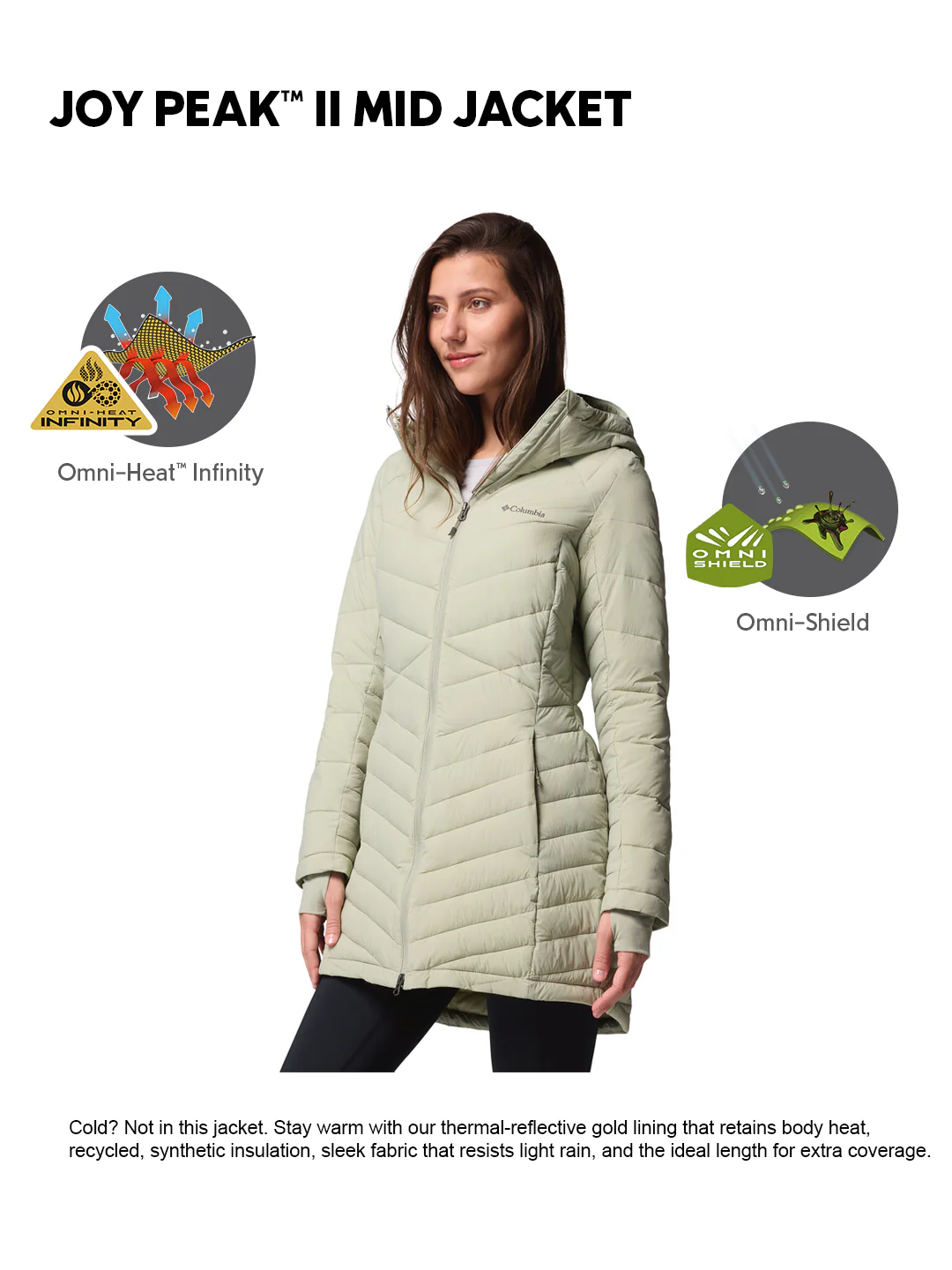 Columbia Women Green OmniHeat Infinity Joy Peak II Jacket - Image 2