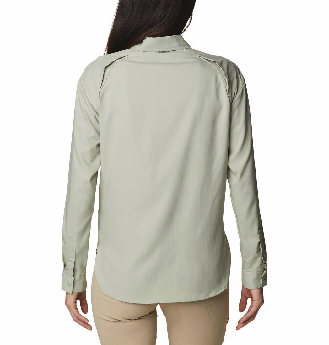 Columbia Women Green Silver Ridge Utility LS Shirt (Sun Protection) - Image 2