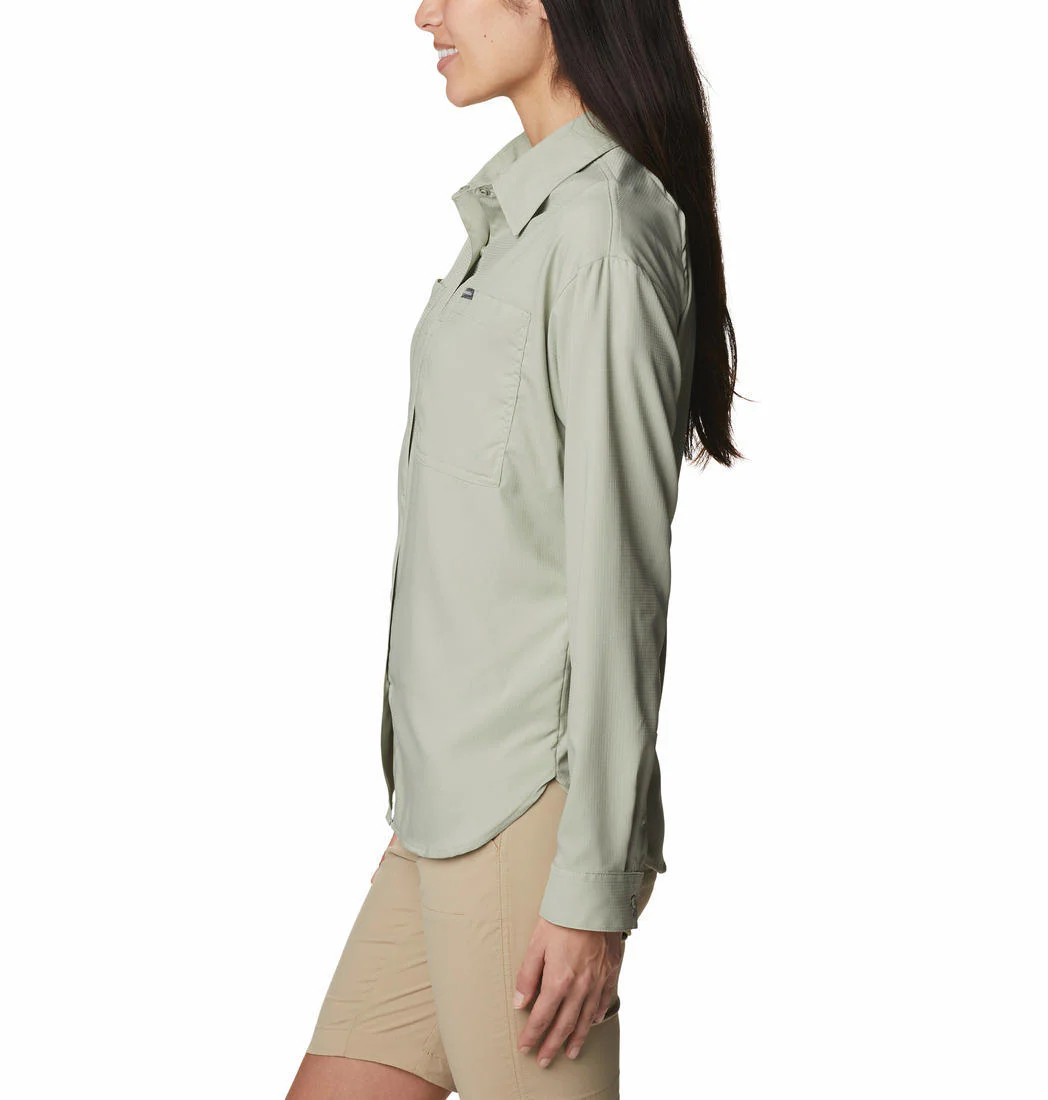 Columbia Women Green Silver Ridge Utility LS Shirt (Sun Protection) - Image 4