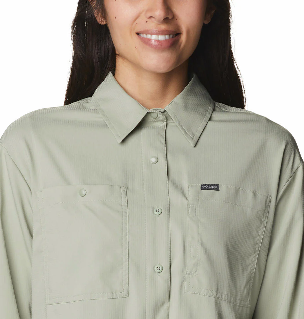 Columbia Women Green Silver Ridge Utility LS Shirt (Sun Protection) - Image 5