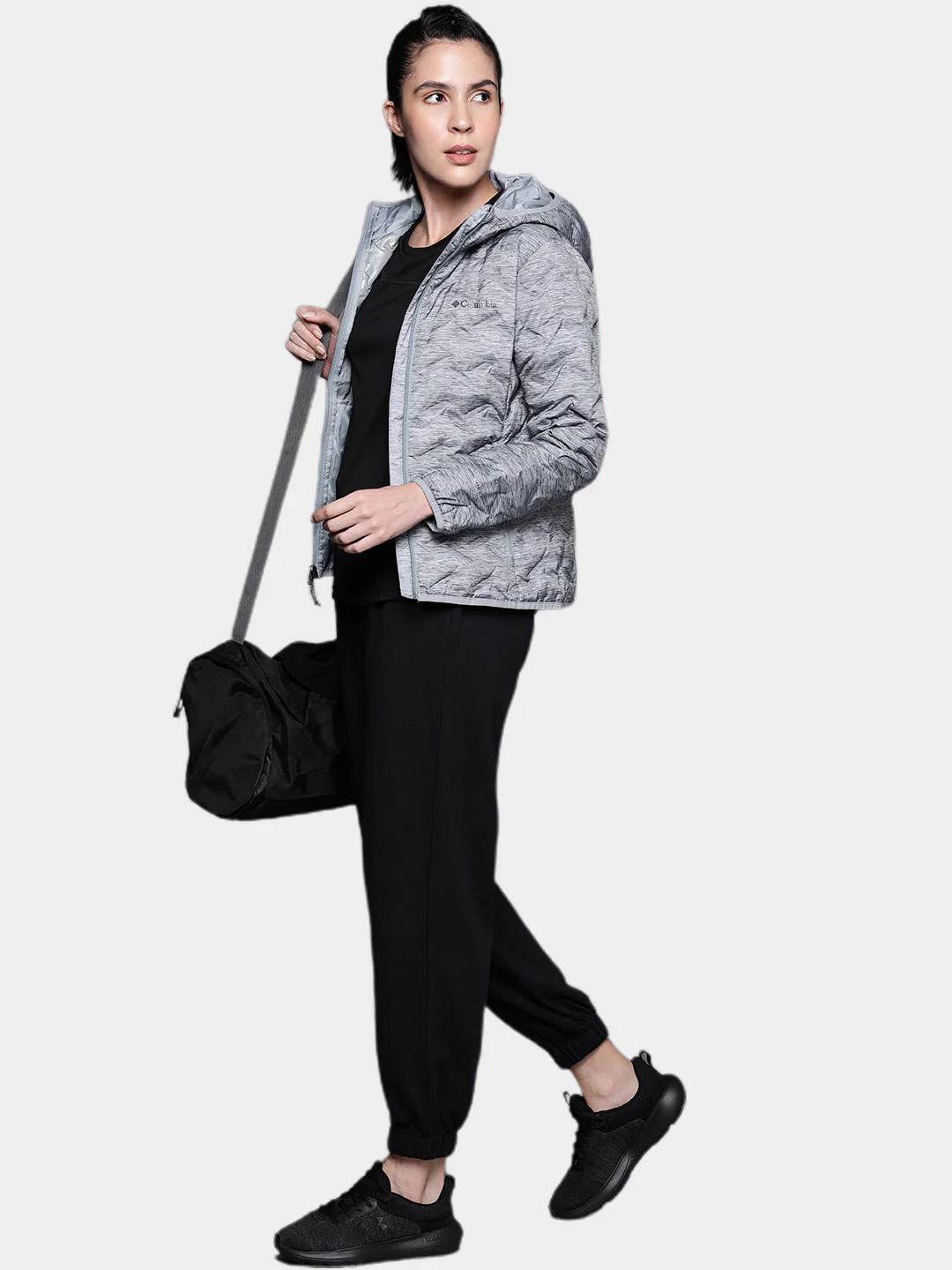 Columbia Women Grey Delta Ridge Down Hooded Jacket - Image 10