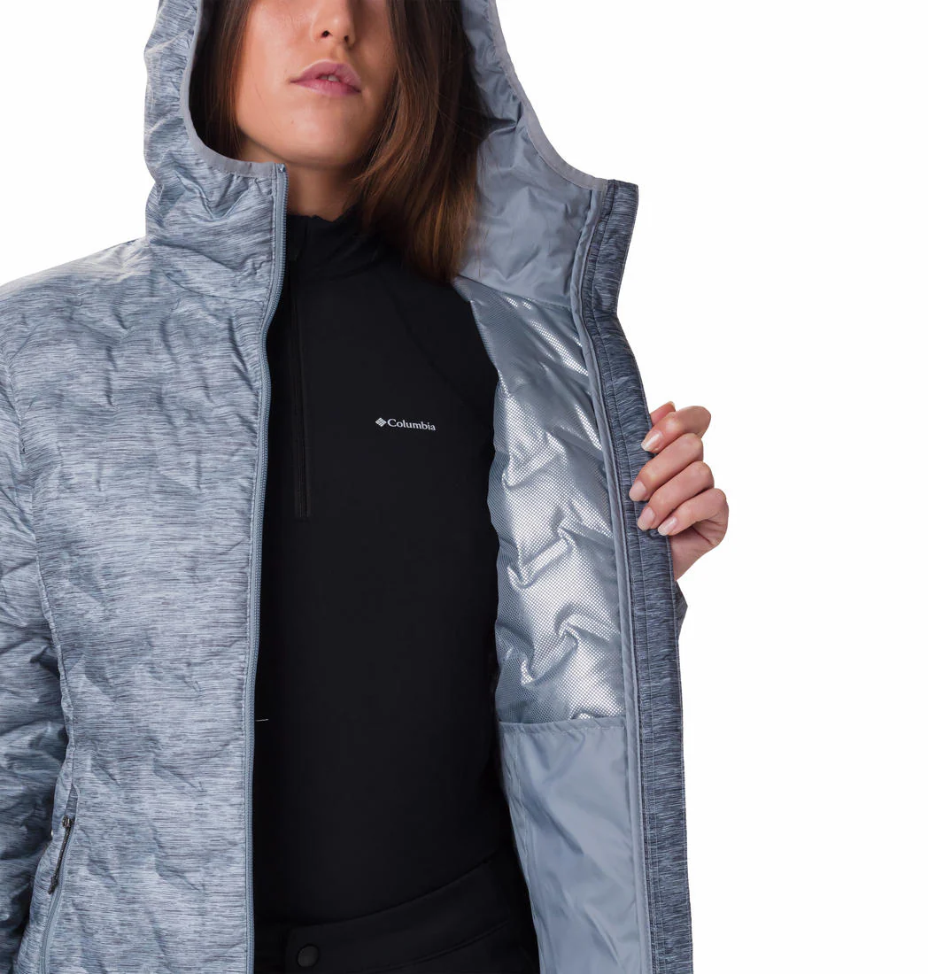 Columbia Women Grey Delta Ridge Down Hooded Jacket - Image 3