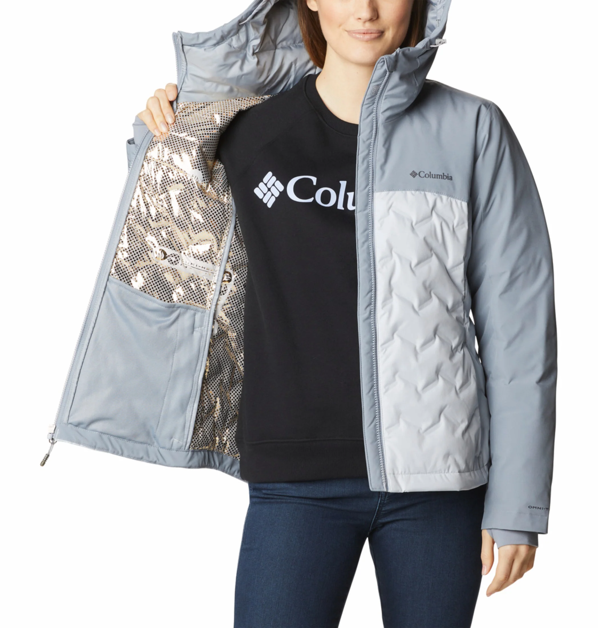 Columbia Women Grey HEAT SEAL Grand Trek III Down Jacket - Image 6