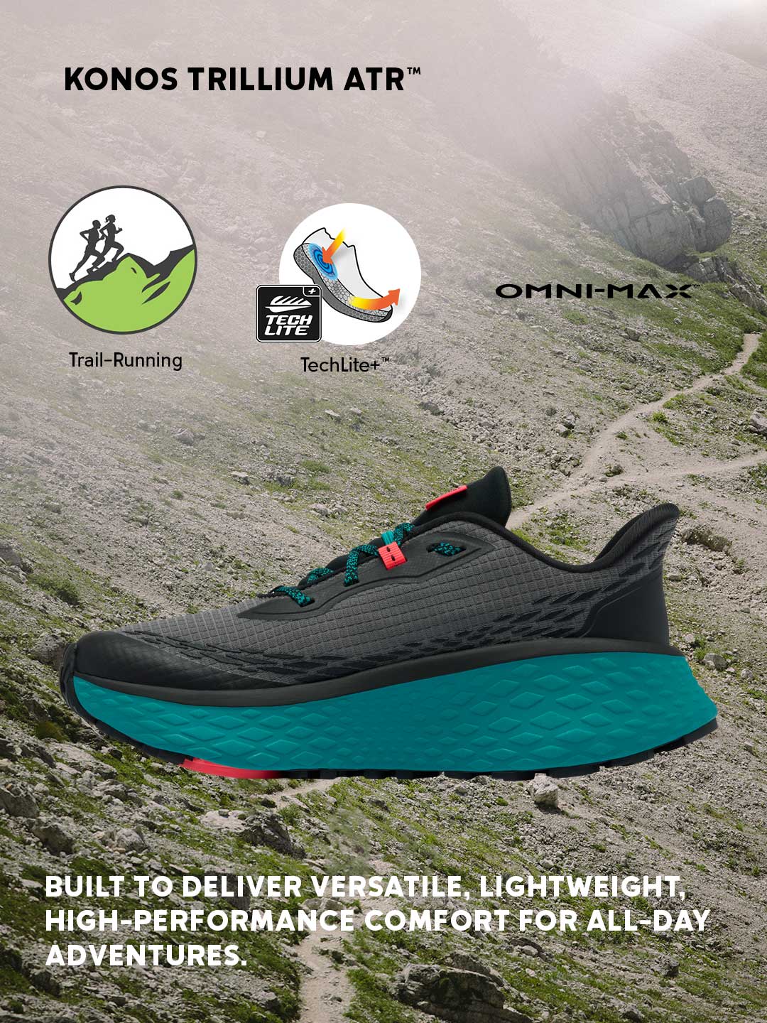 Columbia Women Grey Omni-Max Konos Trillium ATR Trail Running Shoes - Image 2
