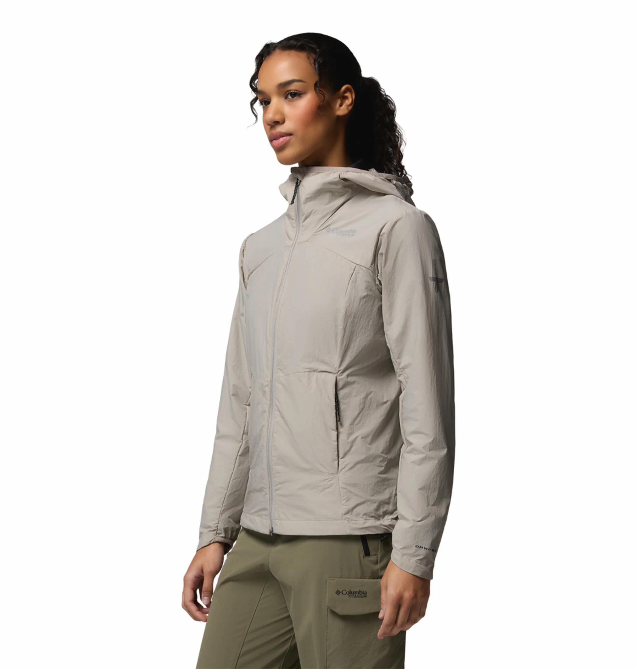 Columbia Women Light Grey Omni-Shade Loop Trail III Windbreaker - Image 3
