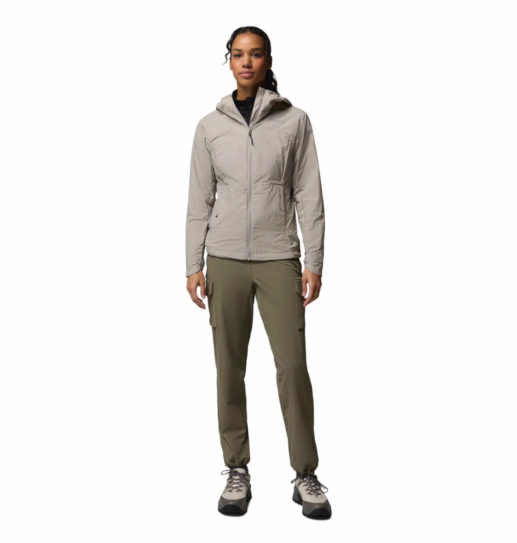 Columbia Women Light Grey Omni-Shade Loop Trail III Windbreaker - Image 5