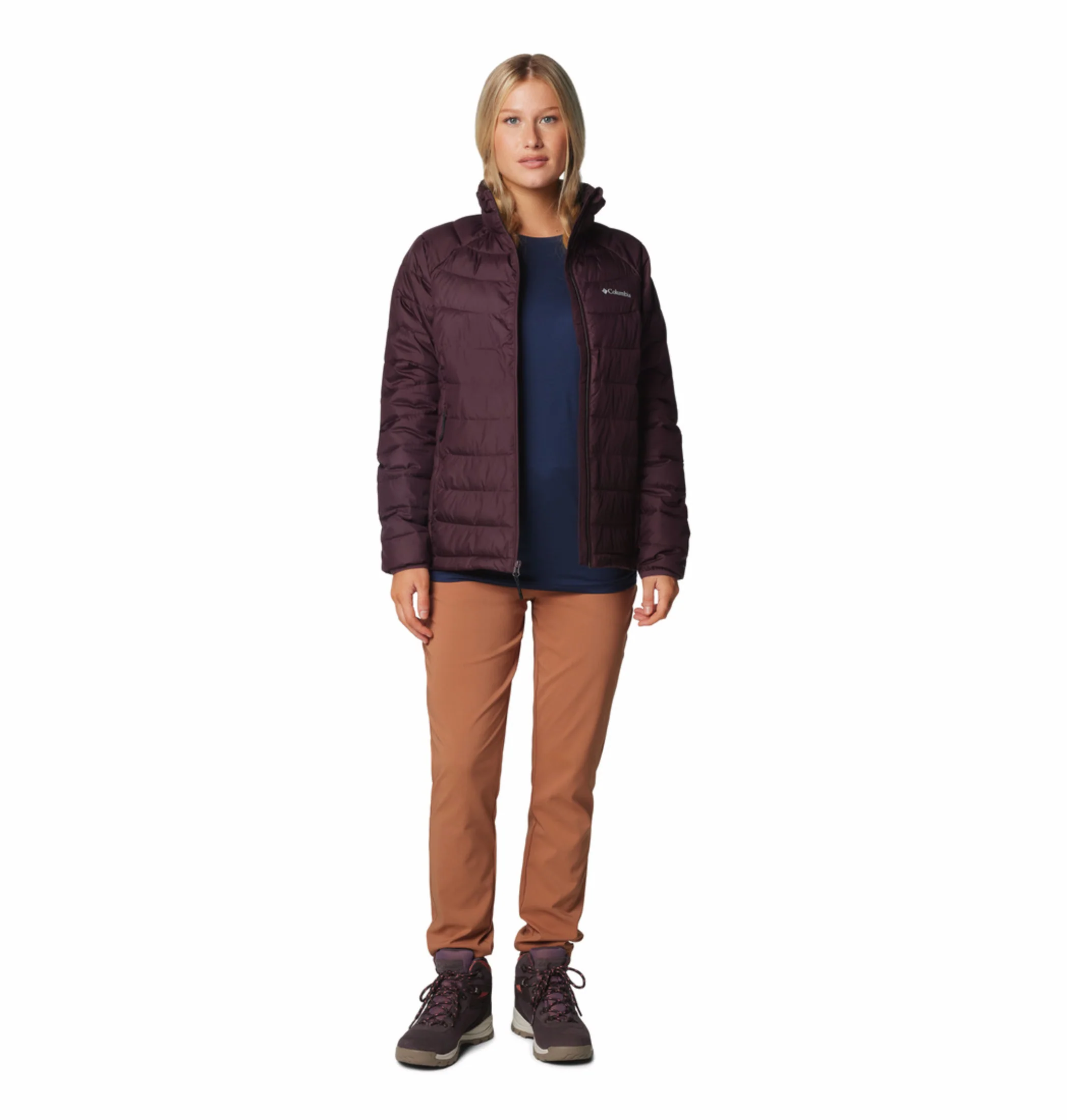 Columbia Women Maroon OmniHeat Reflective Powder Lite II Down Jacket - Image 6