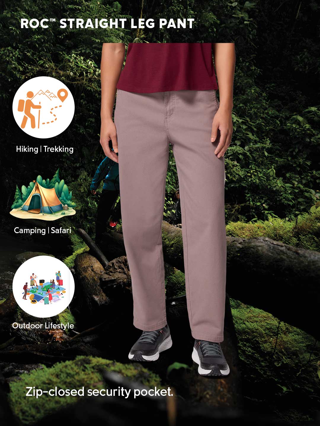 Columbia Women Mauve ROC Straight Leg Pant - Image 2