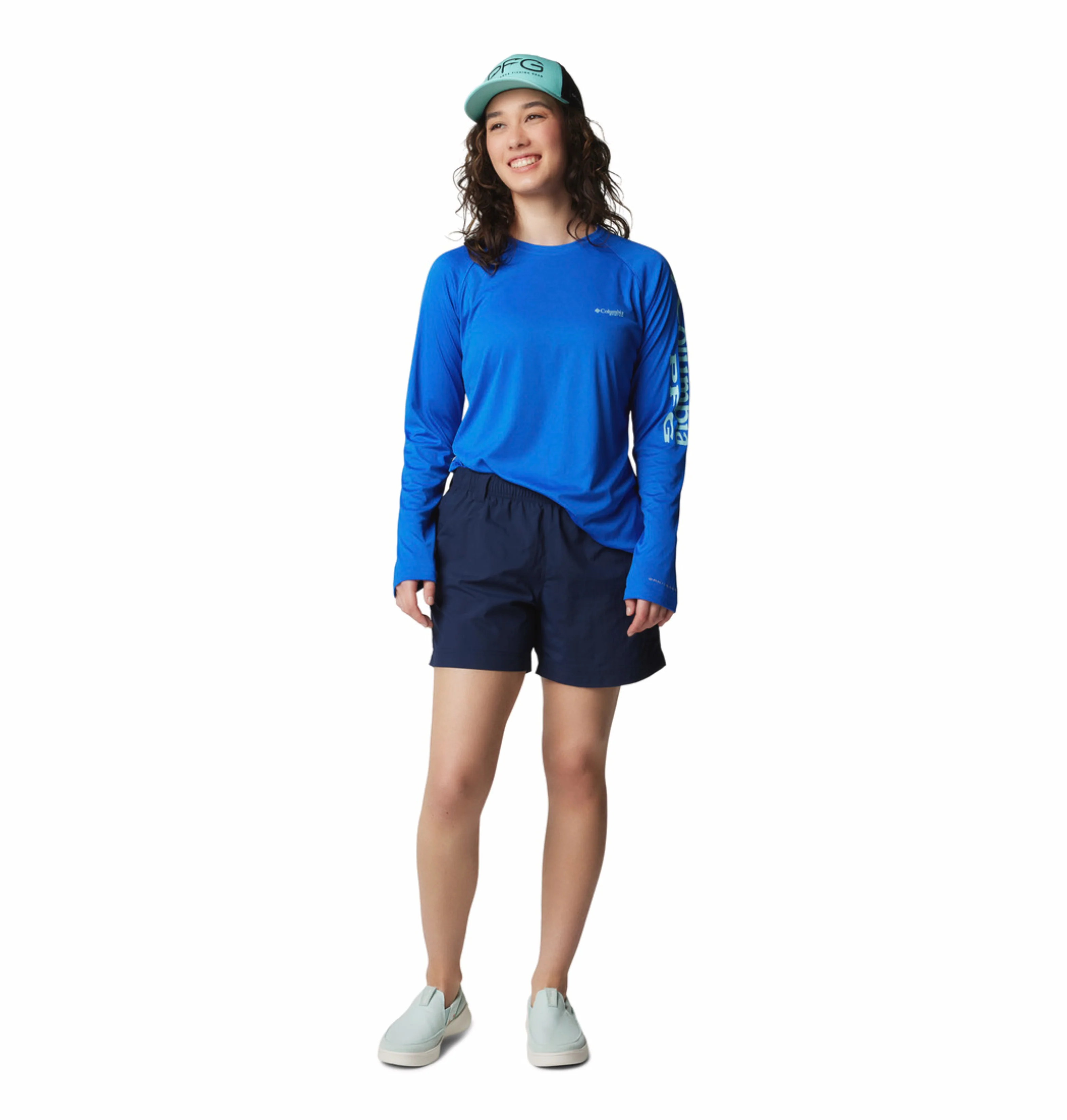 Columbia Women Navy Blue Omni-Shade W Backcast II Short - Image 3