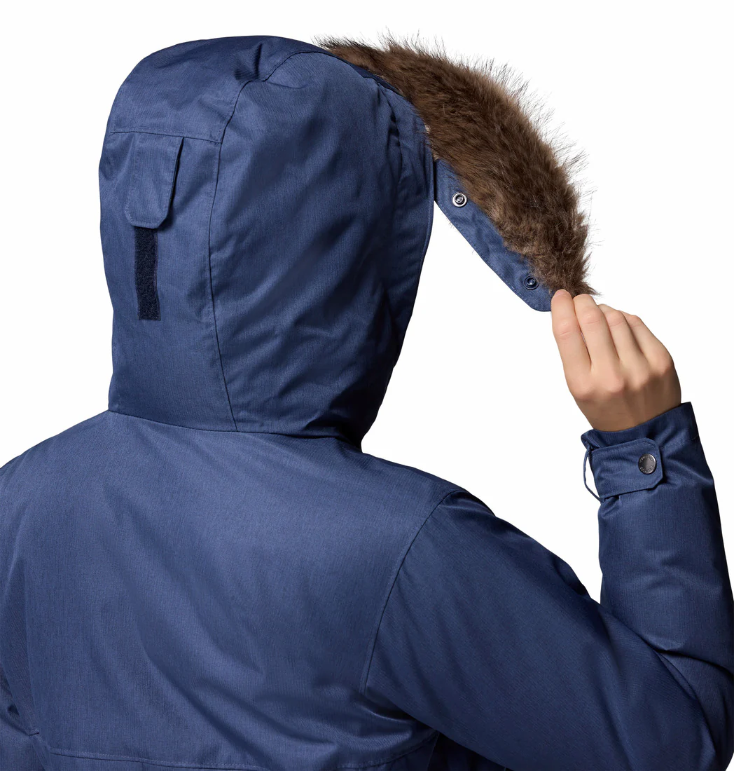 Columbia Women Navy Blue Suttle Mountain Long Insulated Jacket (Plus Size) - Image 10