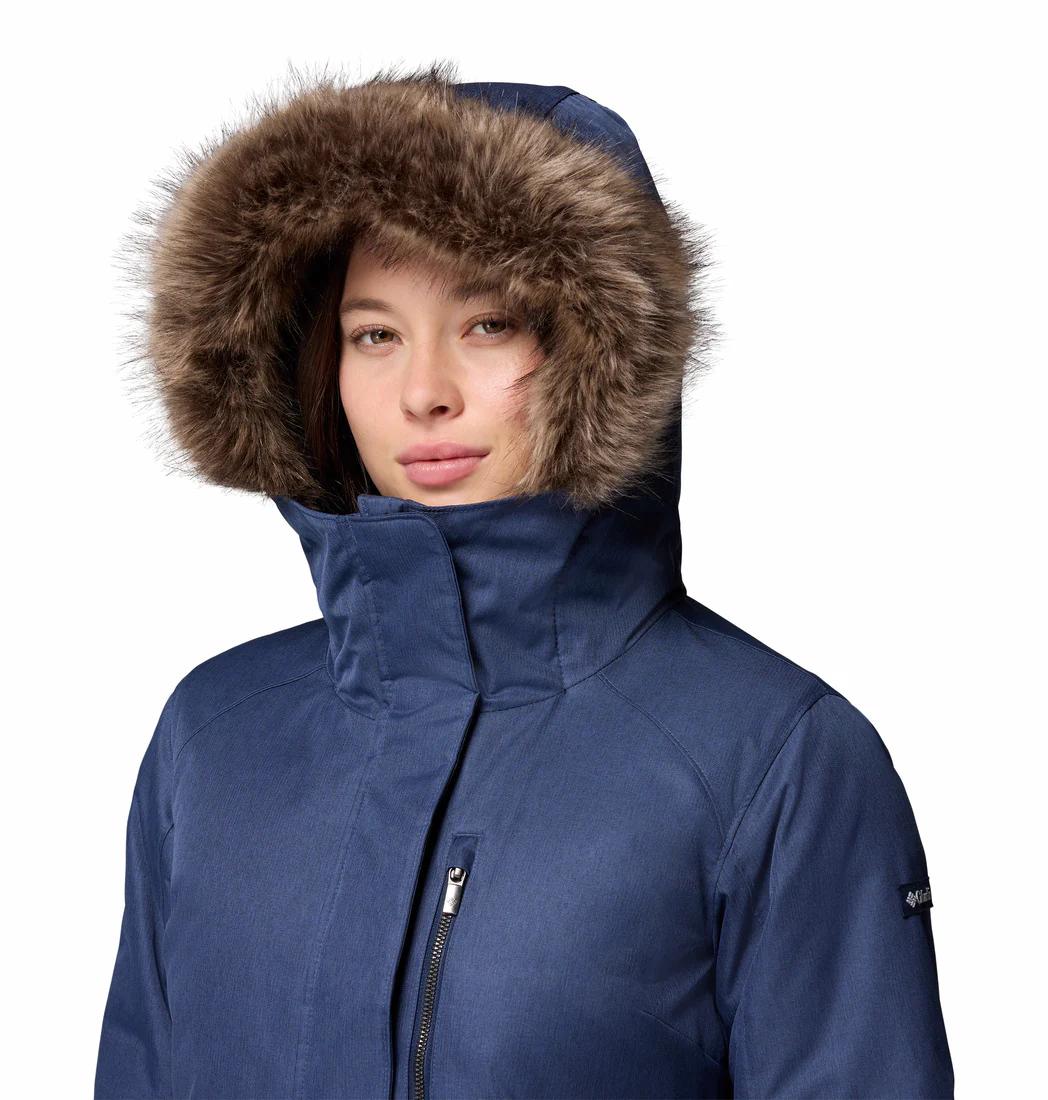 Columbia Women Navy Blue Suttle Mountain Long Insulated Jacket (Plus Size) - Image 8