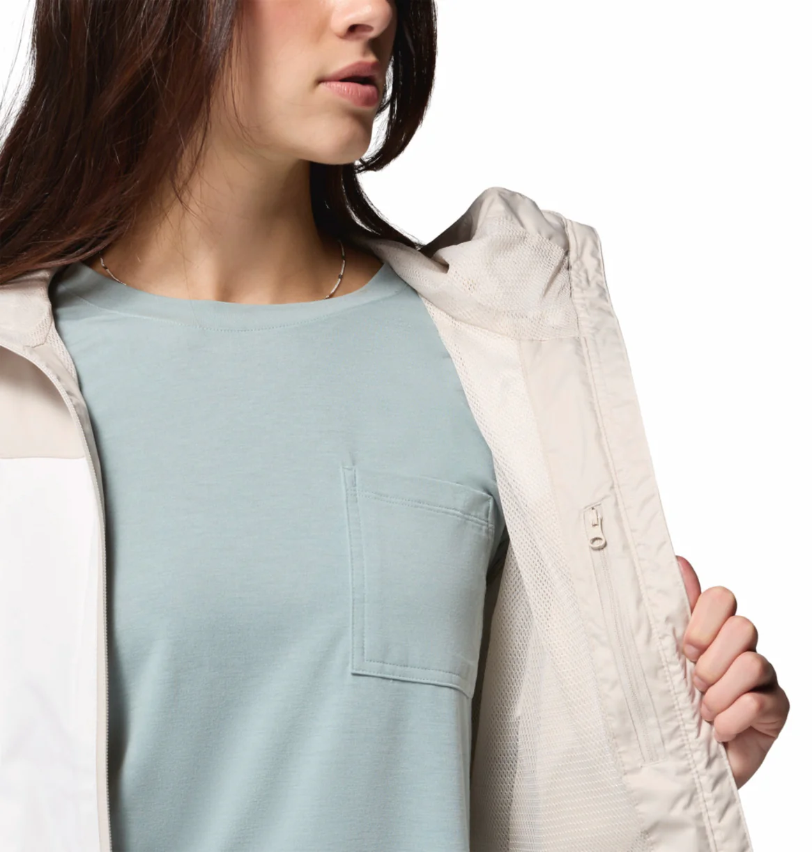 Columbia Women Off- White Omni-Tech Inner Limits IV Rain Jacket - Image 6