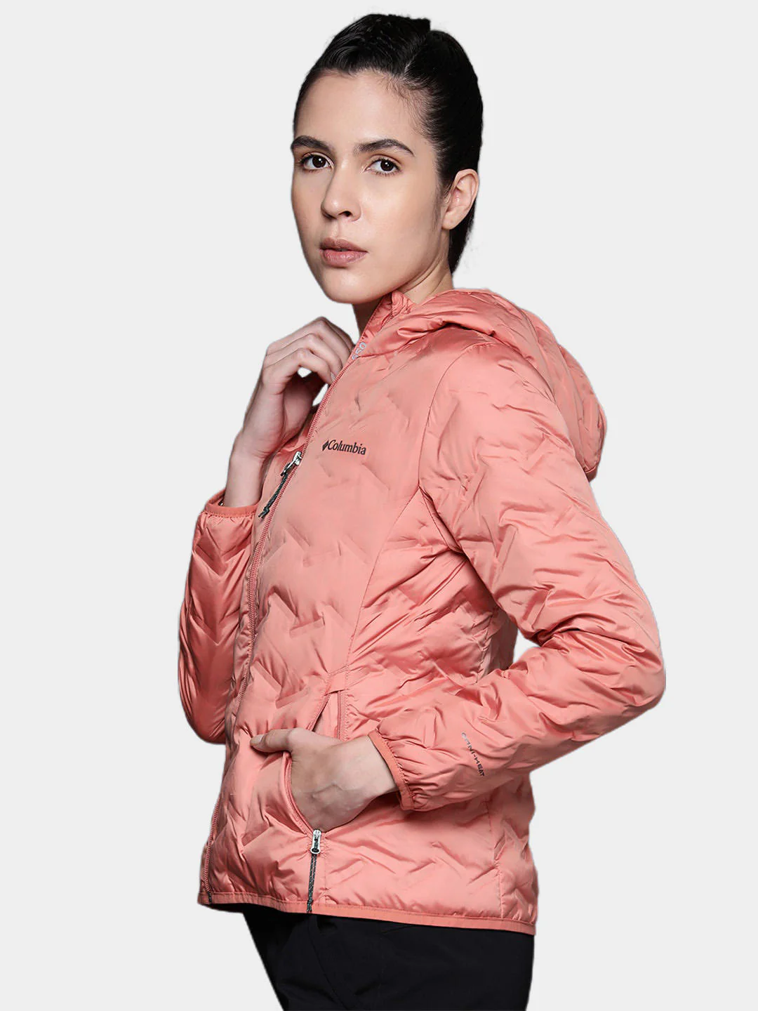Columbia Women Orange Delta Ridge Down Hooded Jacket - Image 10