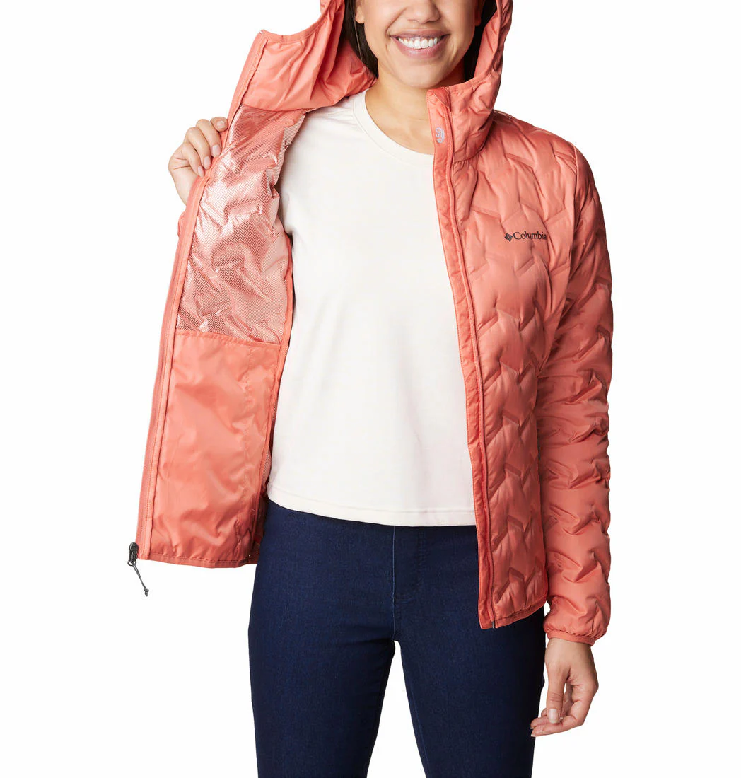 Columbia Women Orange Delta Ridge Down Hooded Jacket - Image 3