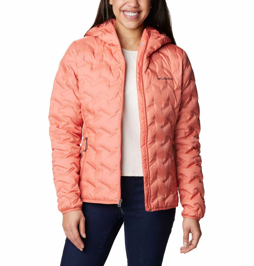Columbia Women Orange Delta Ridge Down Hooded Jacket - Image 4