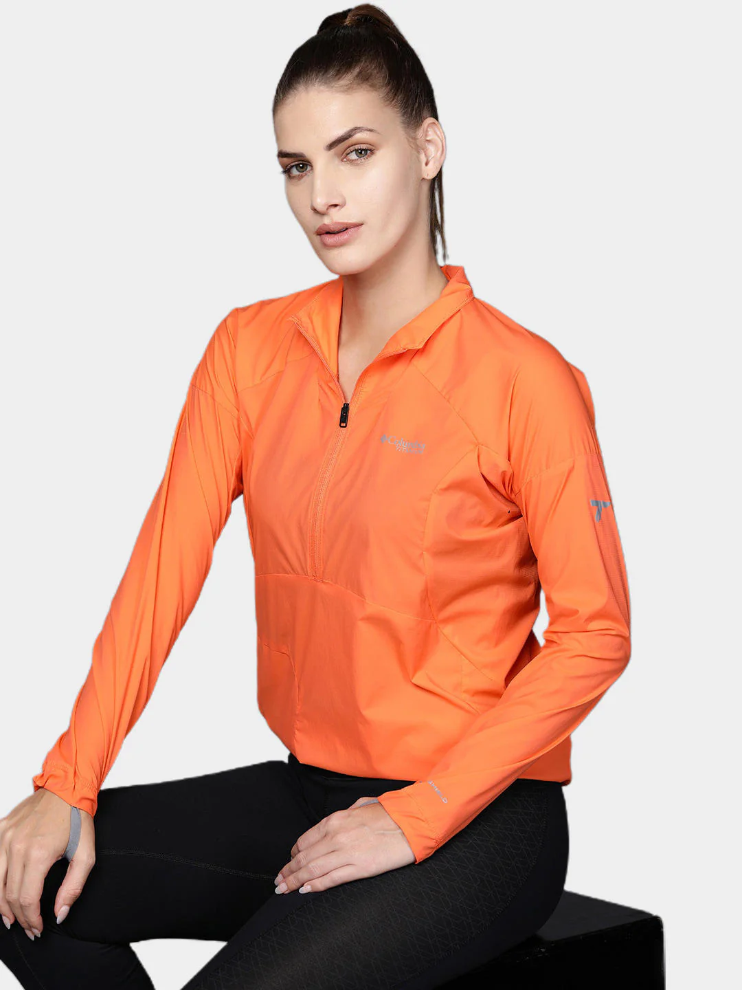 Columbia Women Orange W Titan Pass Lightweight 1/2 Zip - Image 12
