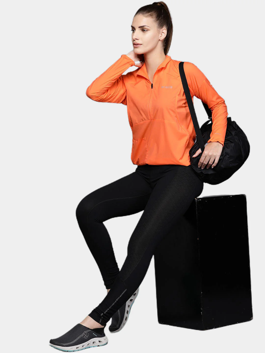 Columbia Women Orange W Titan Pass Lightweight 1/2 Zip - Image 14