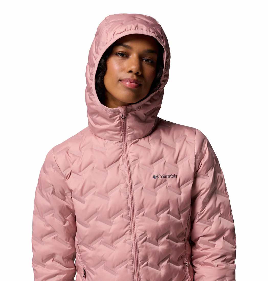 Columbia Women Pink Delta Ridge II Down Hooded Jacket (Plus Size) - Image 8