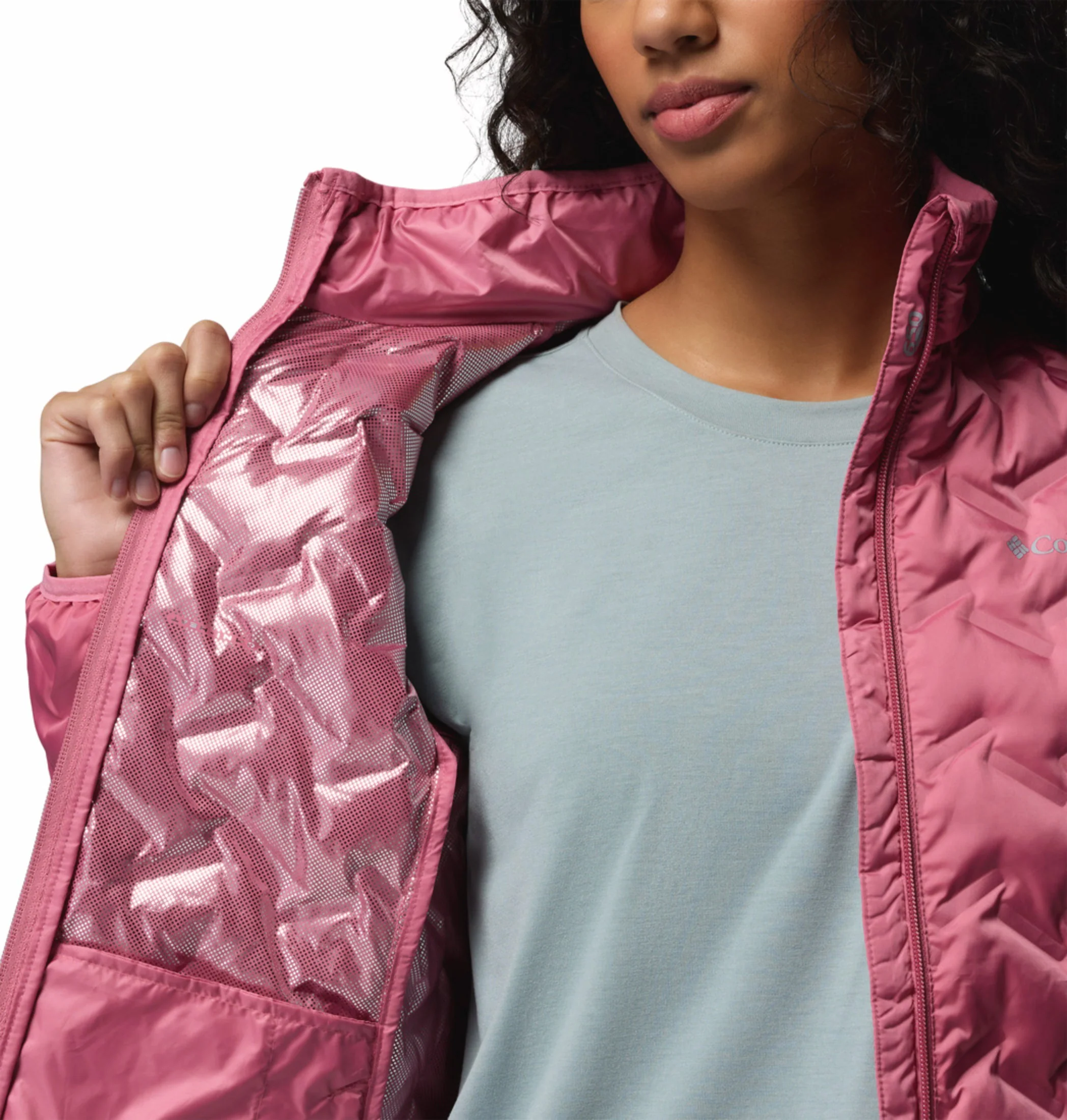 Columbia Women Pink Heat Seal Delta Ridge II Down Jacket - Image 7