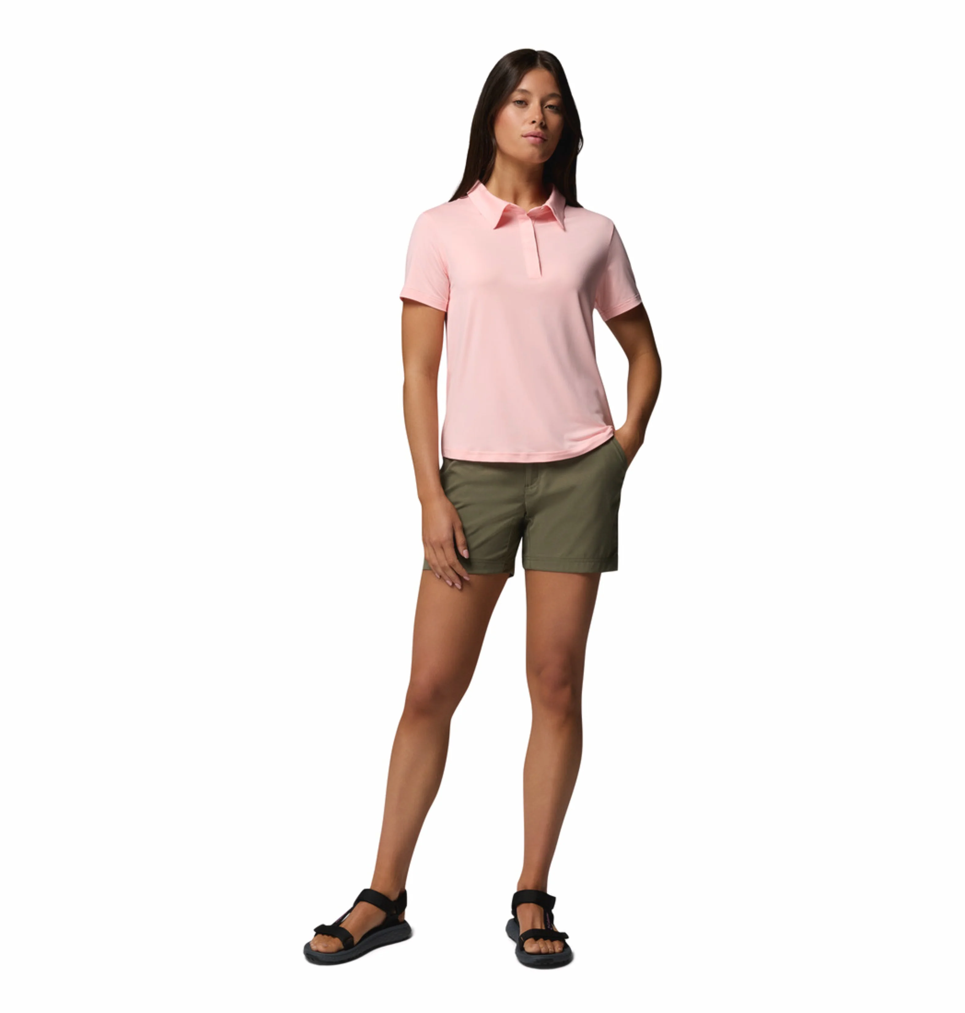 Columbia Women Pink Omni-Shade Parsons Point Polo Tshirt - Image 5
