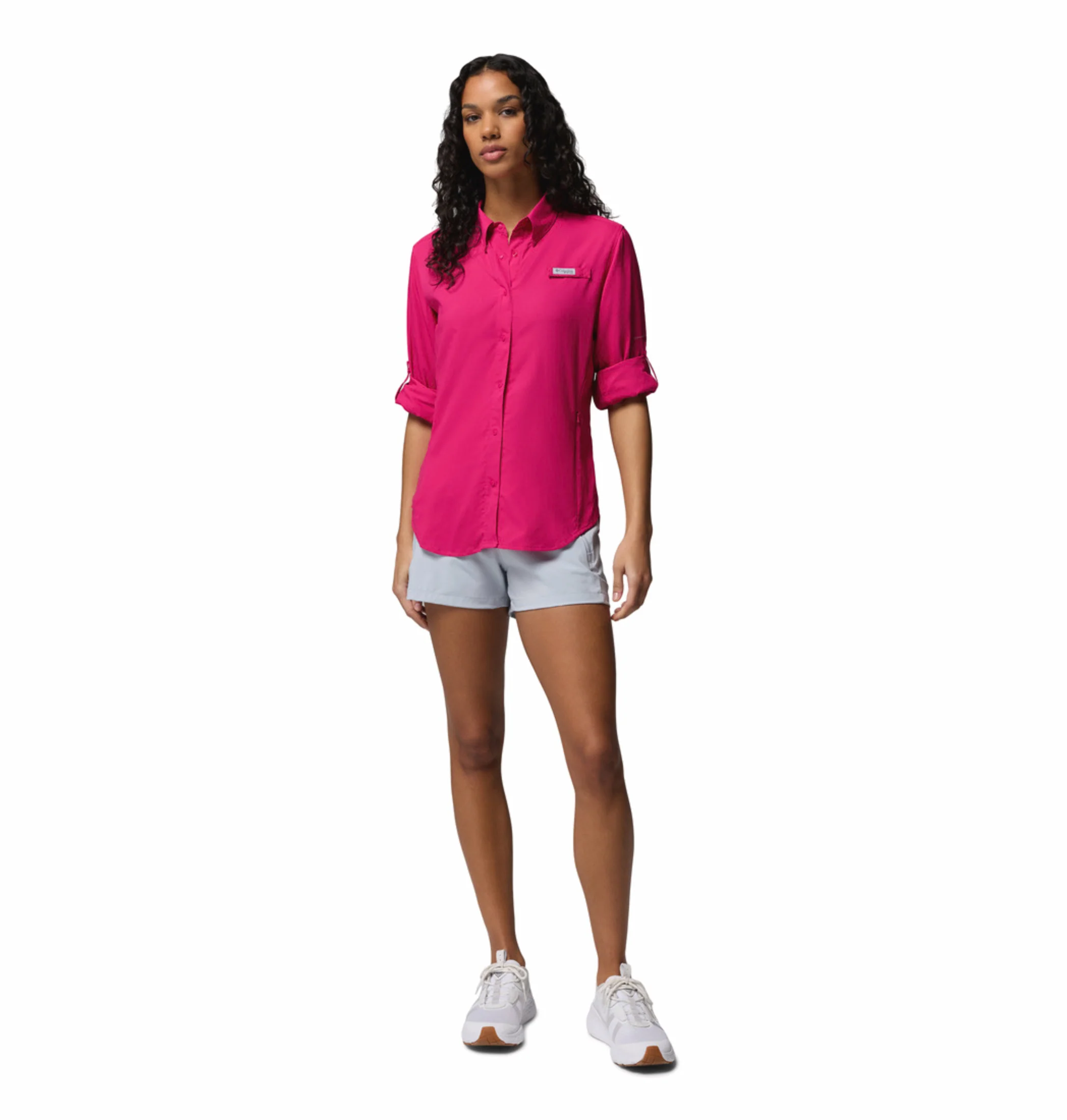 Columbia Women Pink Omni-Shade Tamiami II Long Sleeve Shirt - Image 5