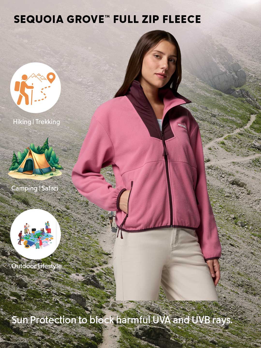Columbia Women Pink Sequoia Grove Fleece Jacket - Image 2