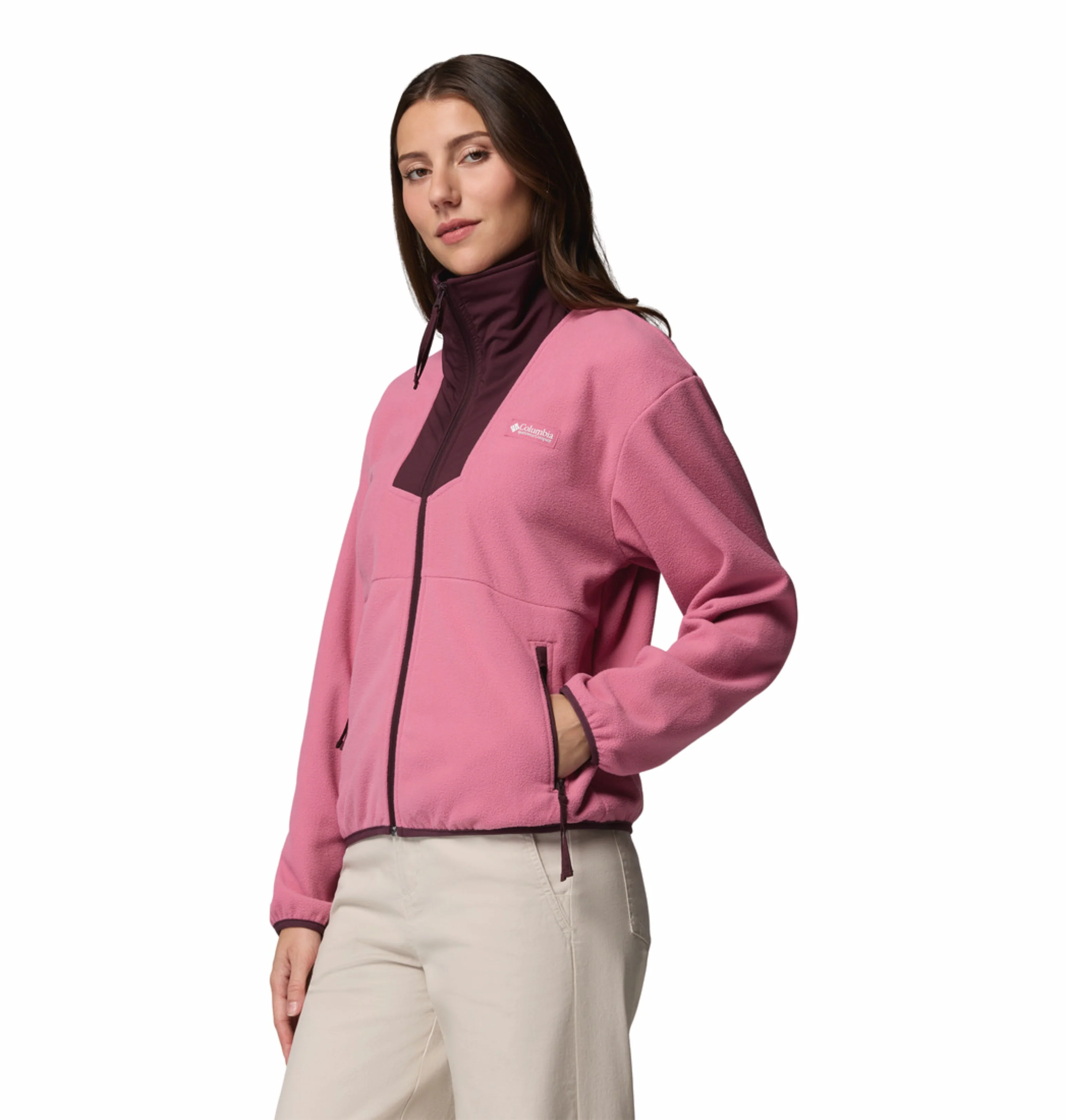 Columbia Women Pink Sequoia Grove Fleece Jacket - Image 5