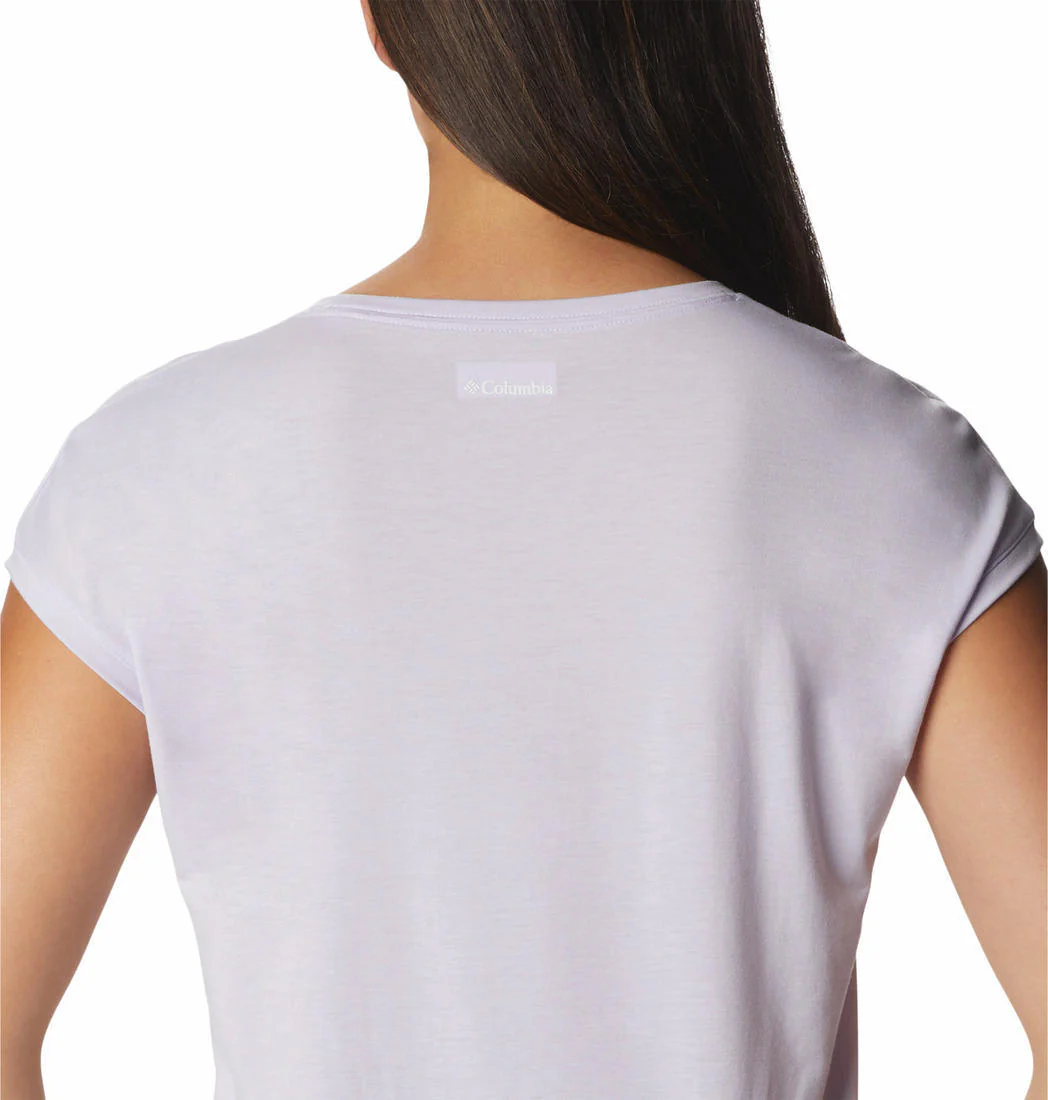 Columbia Women Purple Boundless Trek Short Sleeve Tee - Image 4