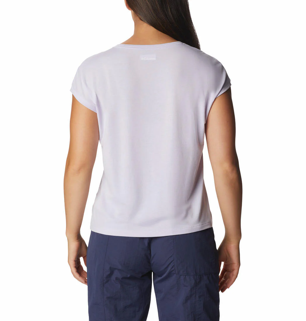 Columbia Women Purple Boundless Trek Short Sleeve Tee - Image 5