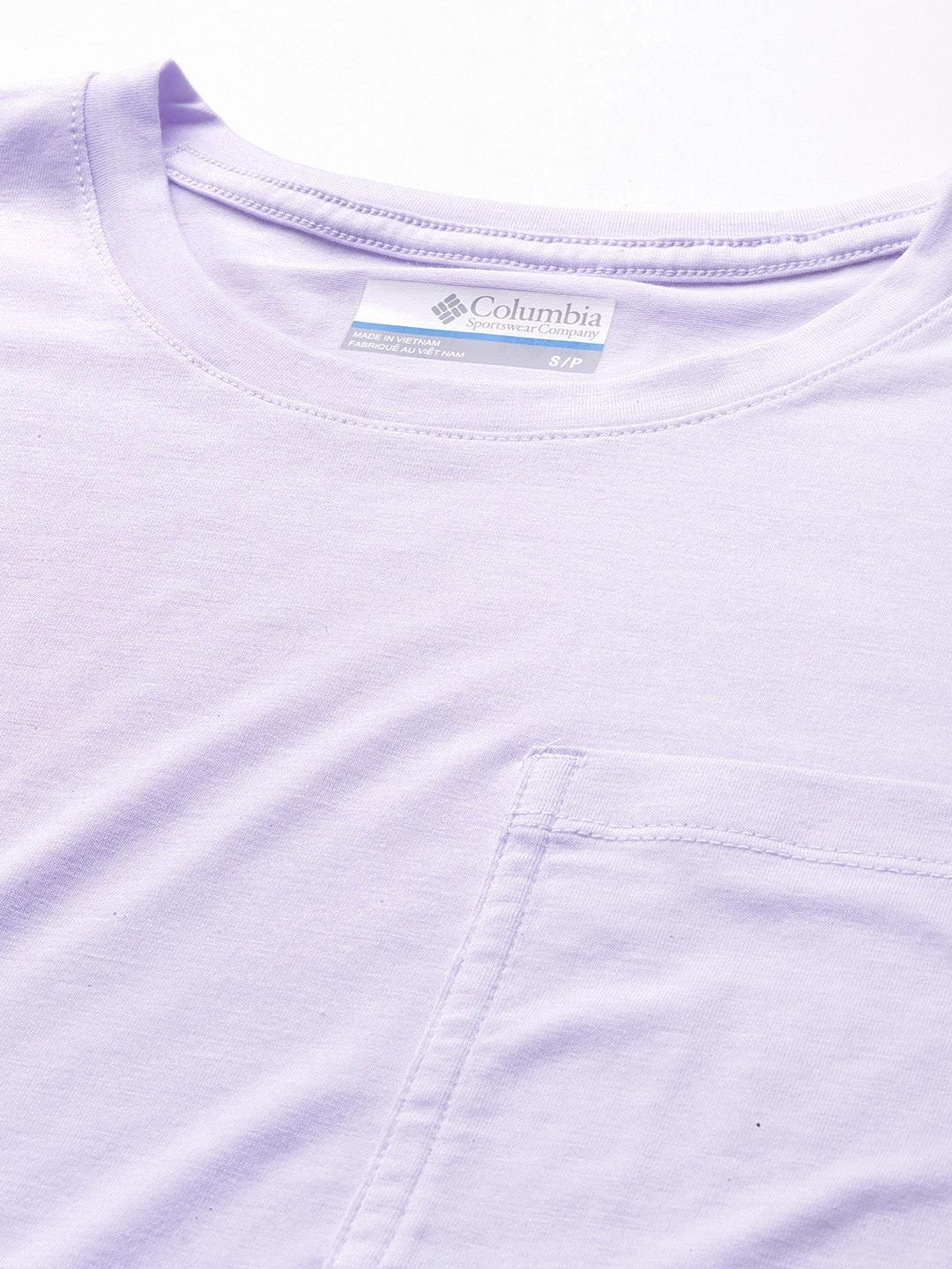 Columbia Women Purple Boundless Trek Short Sleeve Tee - Image 6