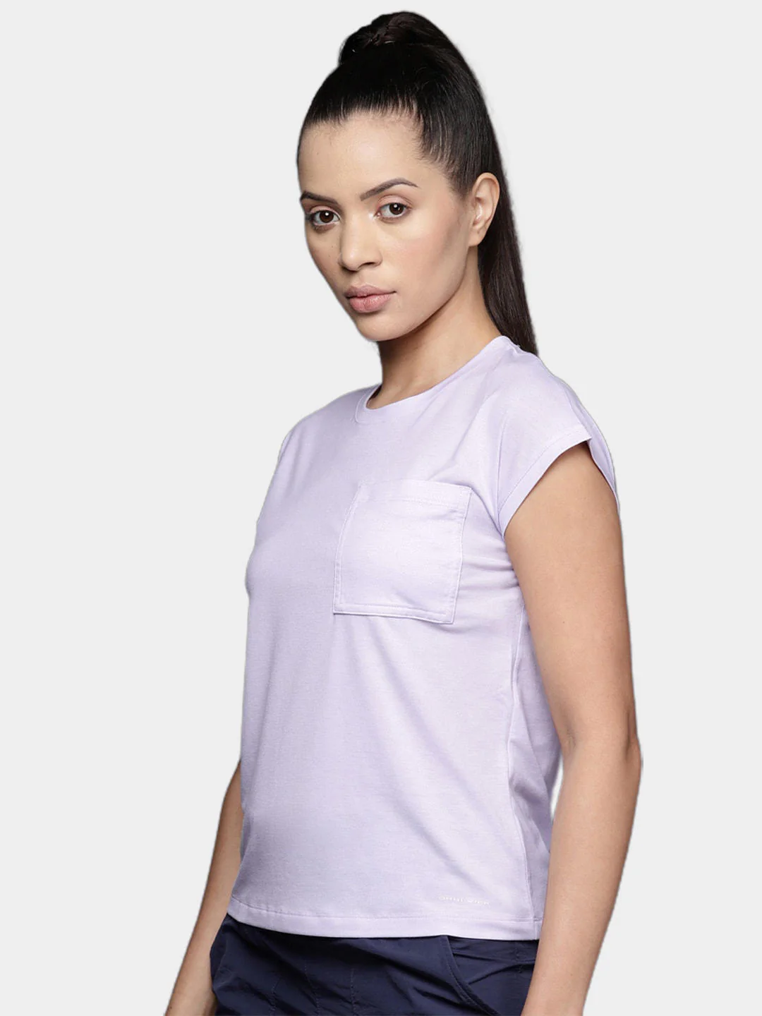 Columbia Women Purple Boundless Trek Short Sleeve Tee - Image 8