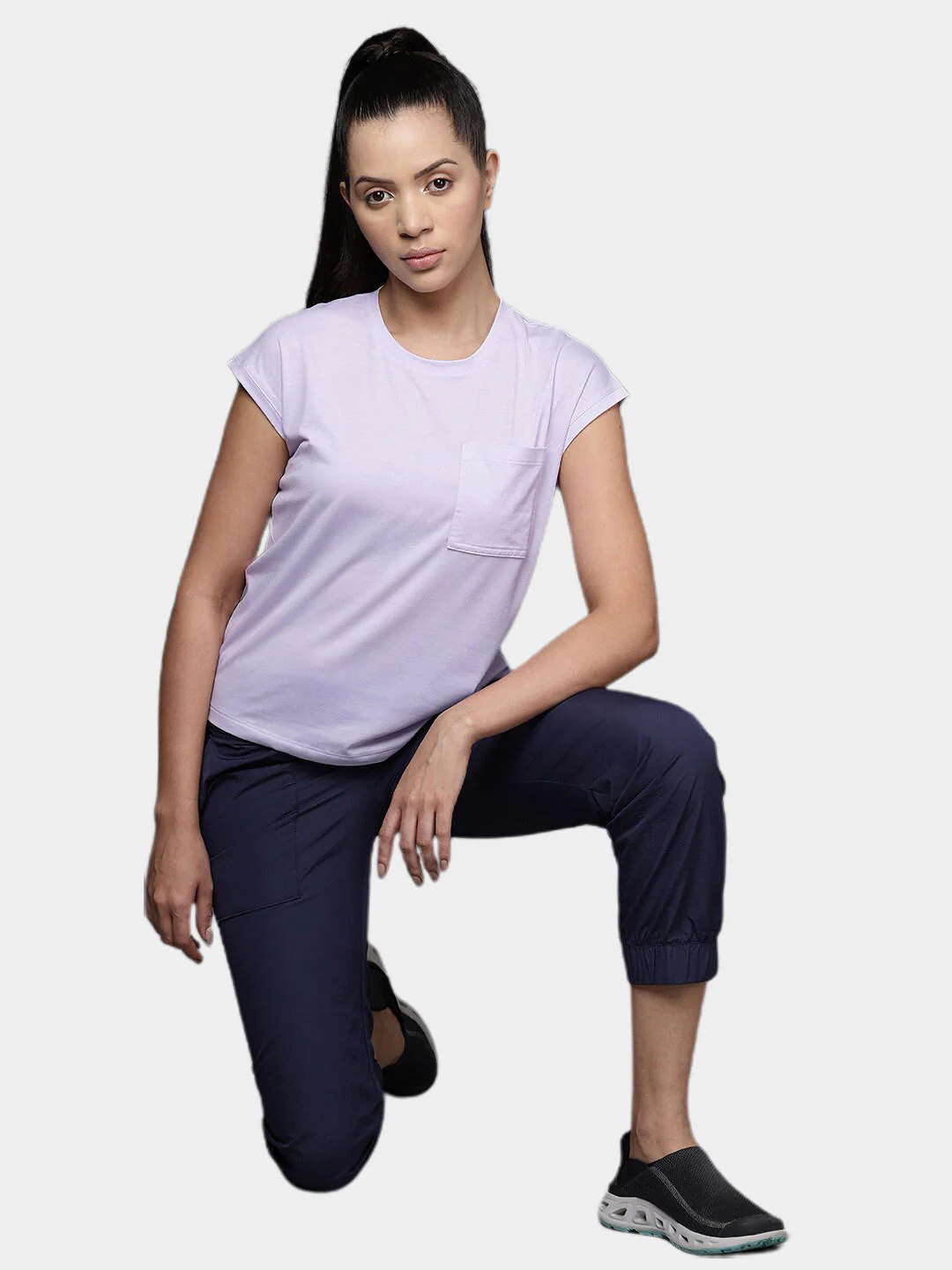 Columbia Women Purple Boundless Trek Short Sleeve Tee - Image 9